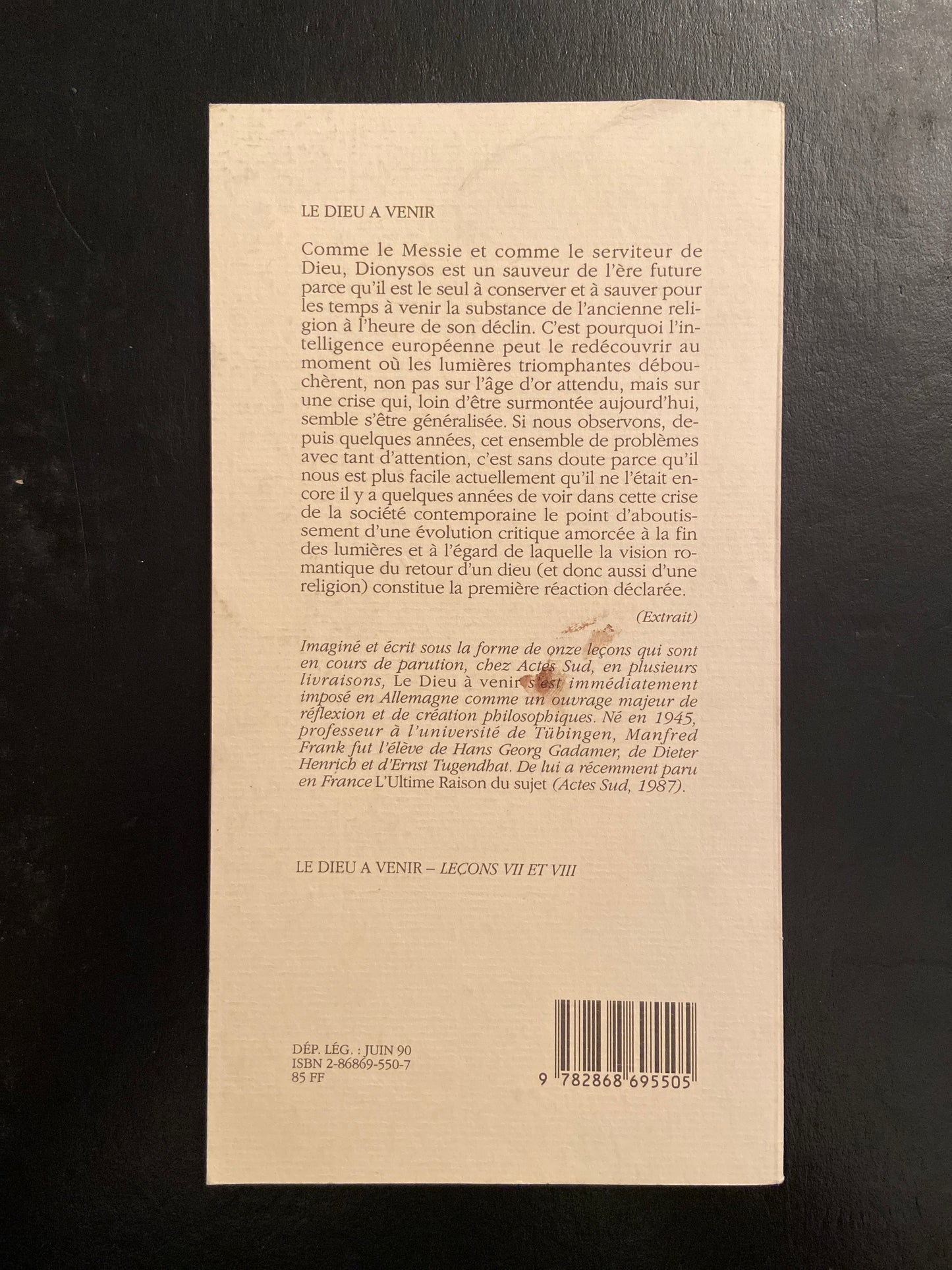LE DIEU À VENIR - LEÇONS VII ET VIII