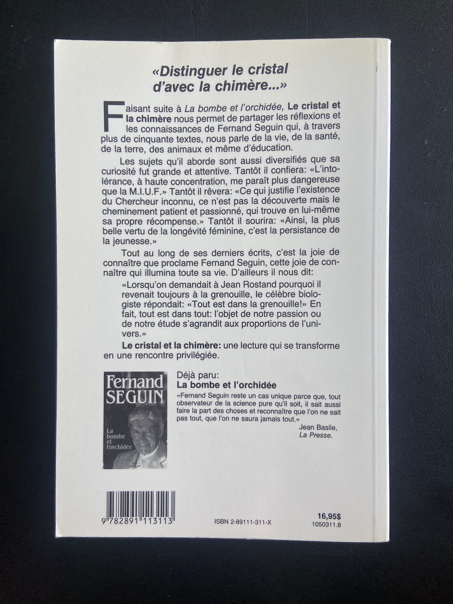 LE CRISTAL ET LA CHIMÈRE