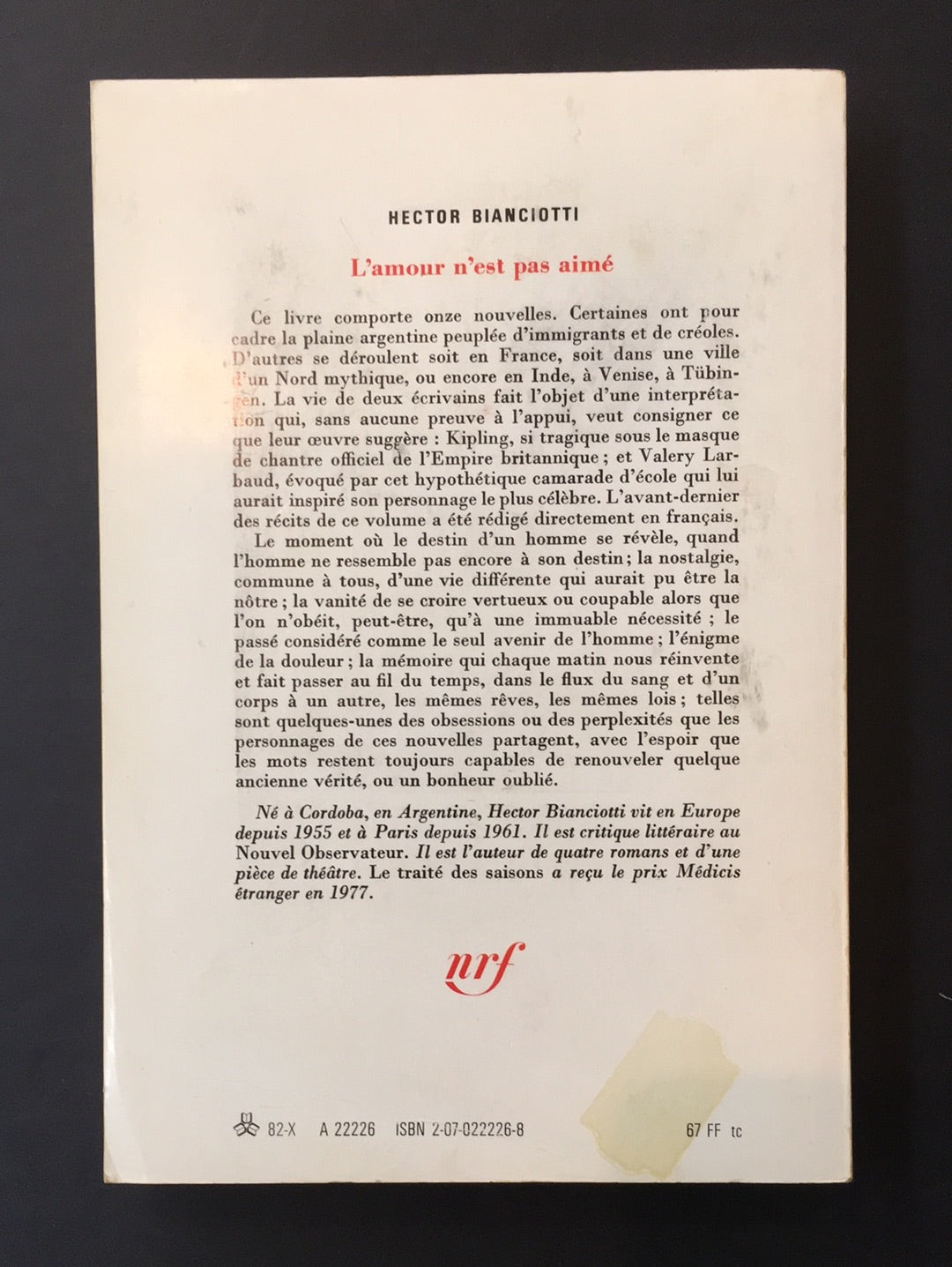 L'AMOUR N'EST PAS AIMÉ