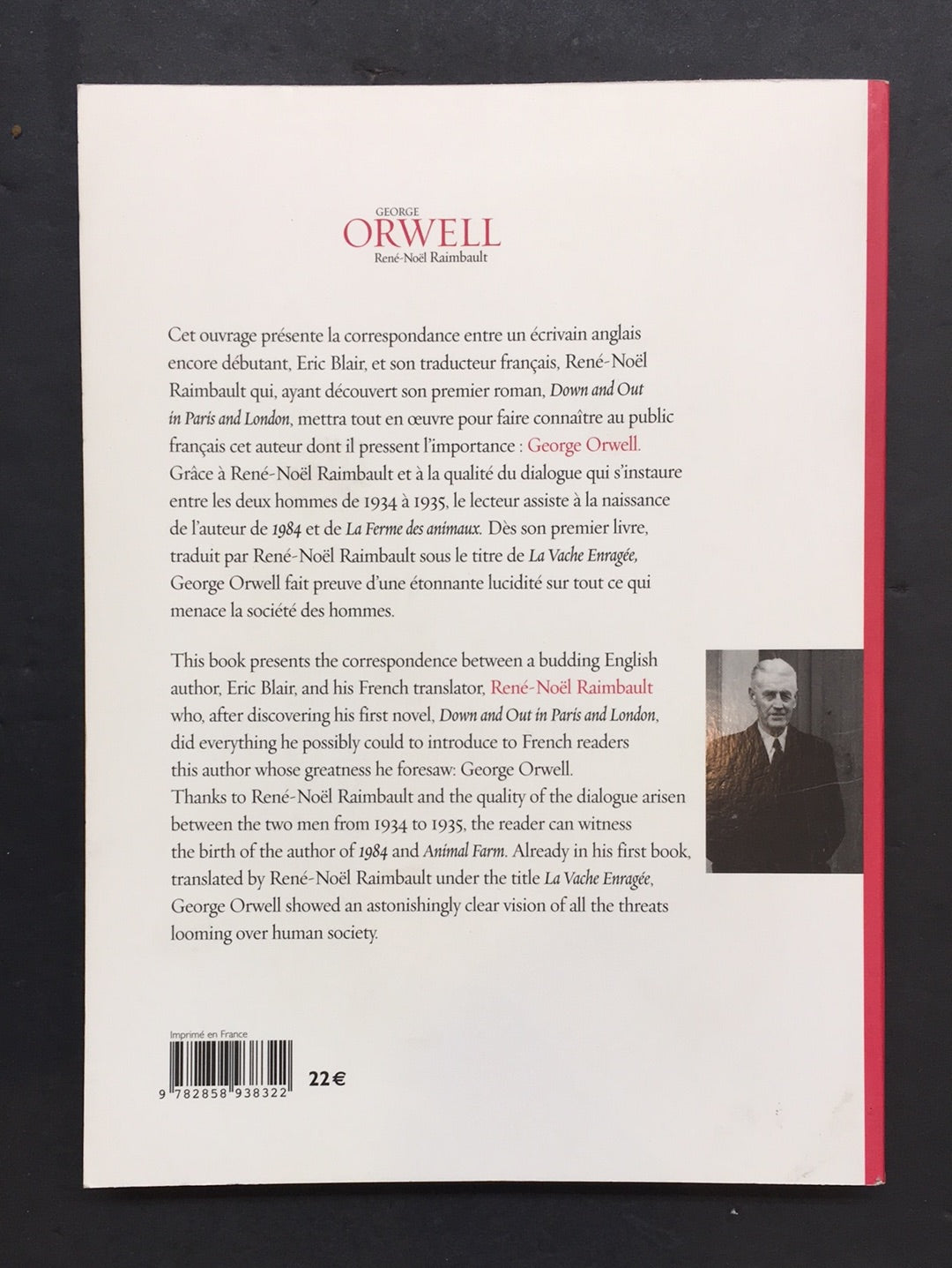 GEORGE ORWELL : CORRESPONDANCE AVEC SON TRADUCTEUR