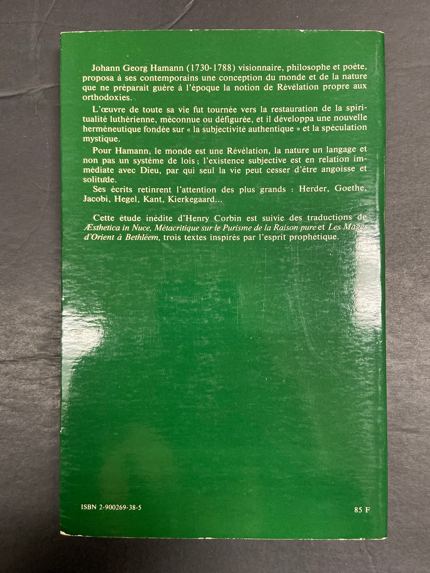 HAMANN - PHILOSOPHE DU LUTHÉRANISME