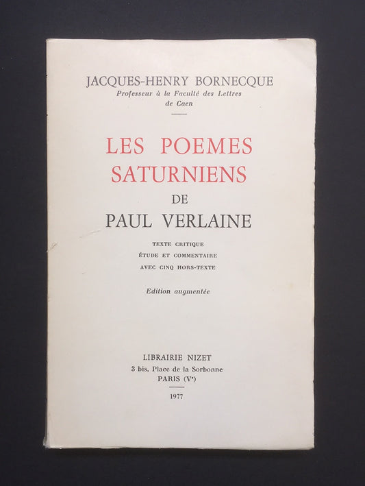 LES POÈMES SATURNIENS DE PAUL VERLAINE