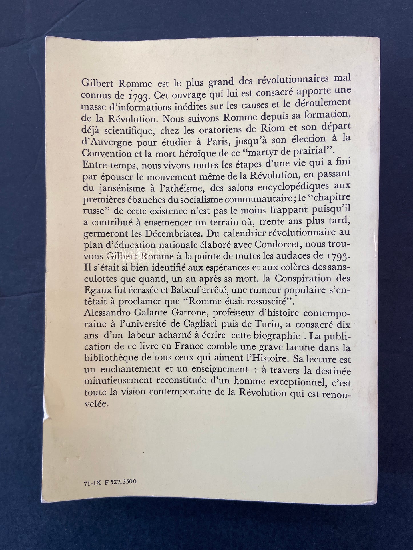 GILBERT ROMME - HISTOIRE D'UN RÉVOLUTIONNAIRE 1750-1795