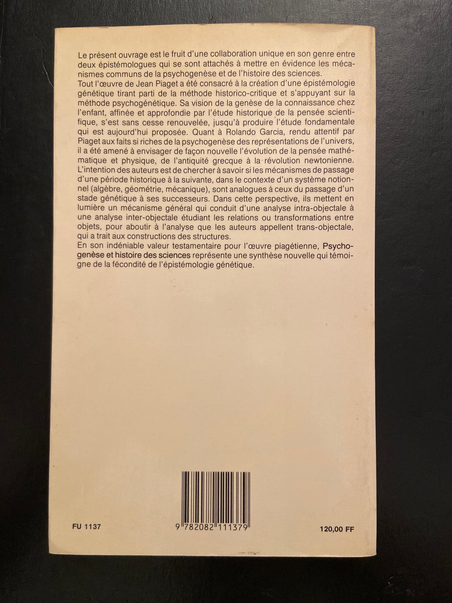 PSYCHOGENÈSE ET HISTOIRE DES SCIENCES