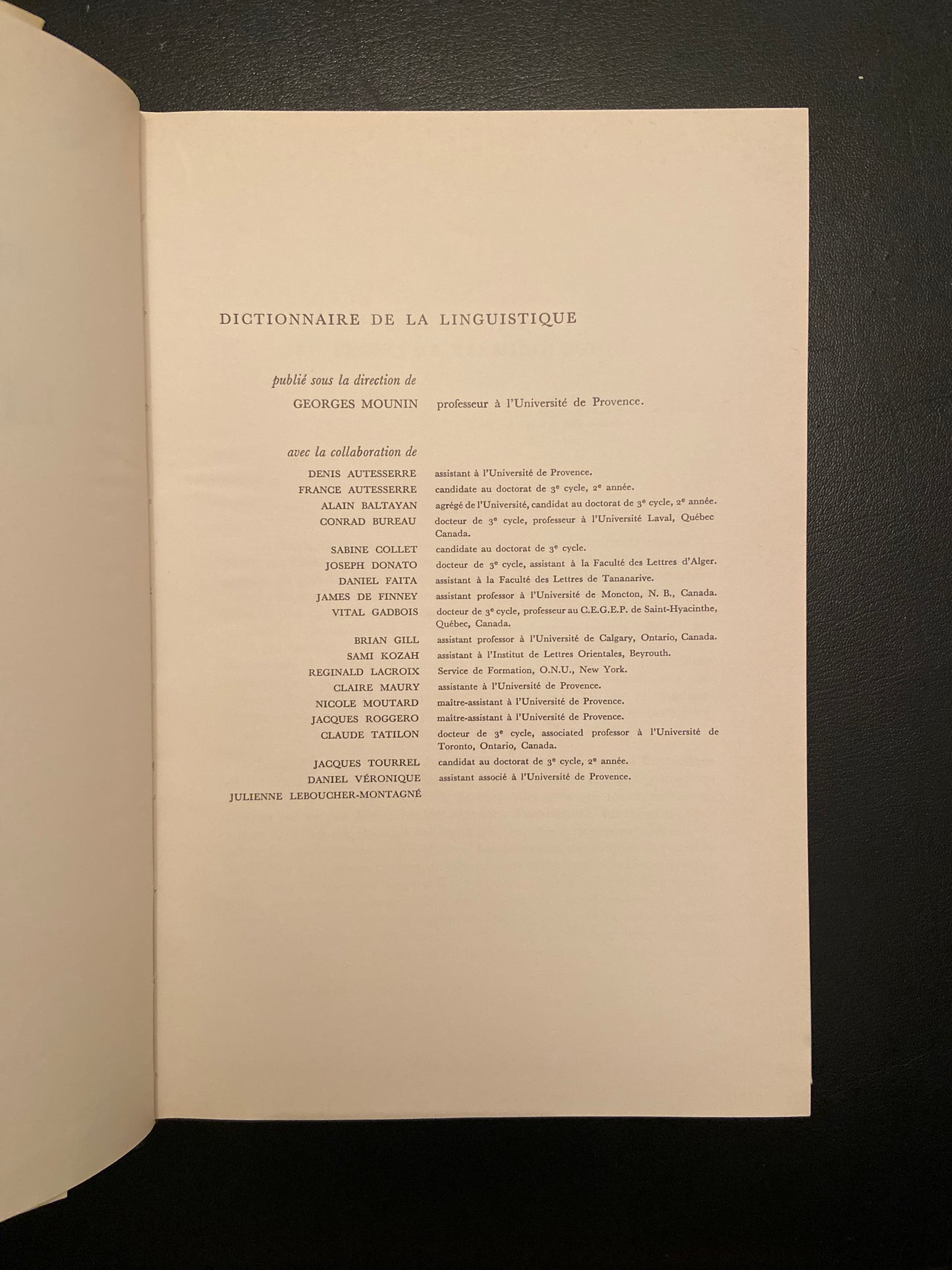 DICTIONNAIRE DE LA LINGUISTIQUE