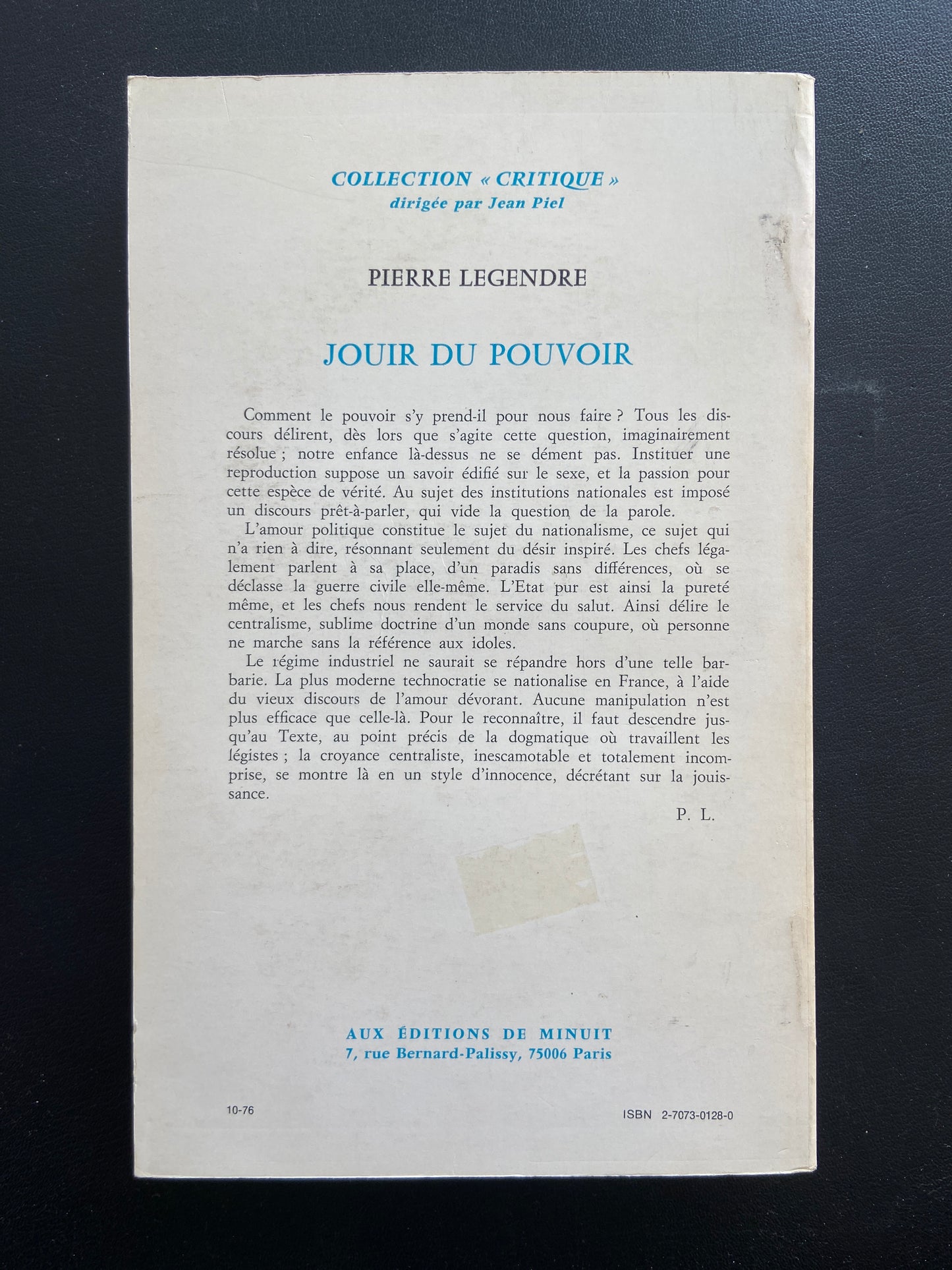 JOUIR DU POUVOIR - TRAITÉ DE LA BUREAUCRATIE PATRIOTE