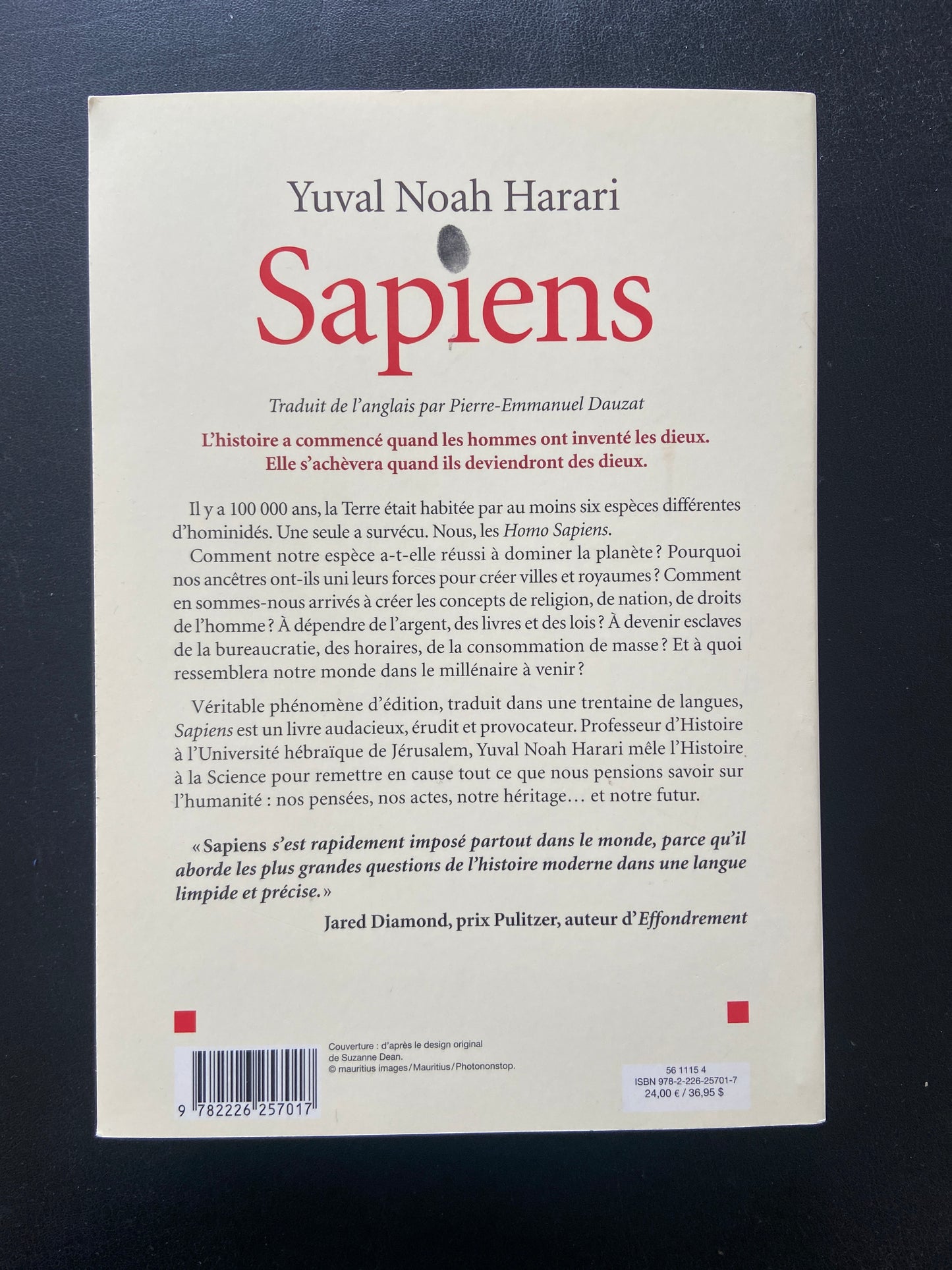 SAPIENS - UNE BRÈVE HISTOIRE DE L'HUMANITÉ