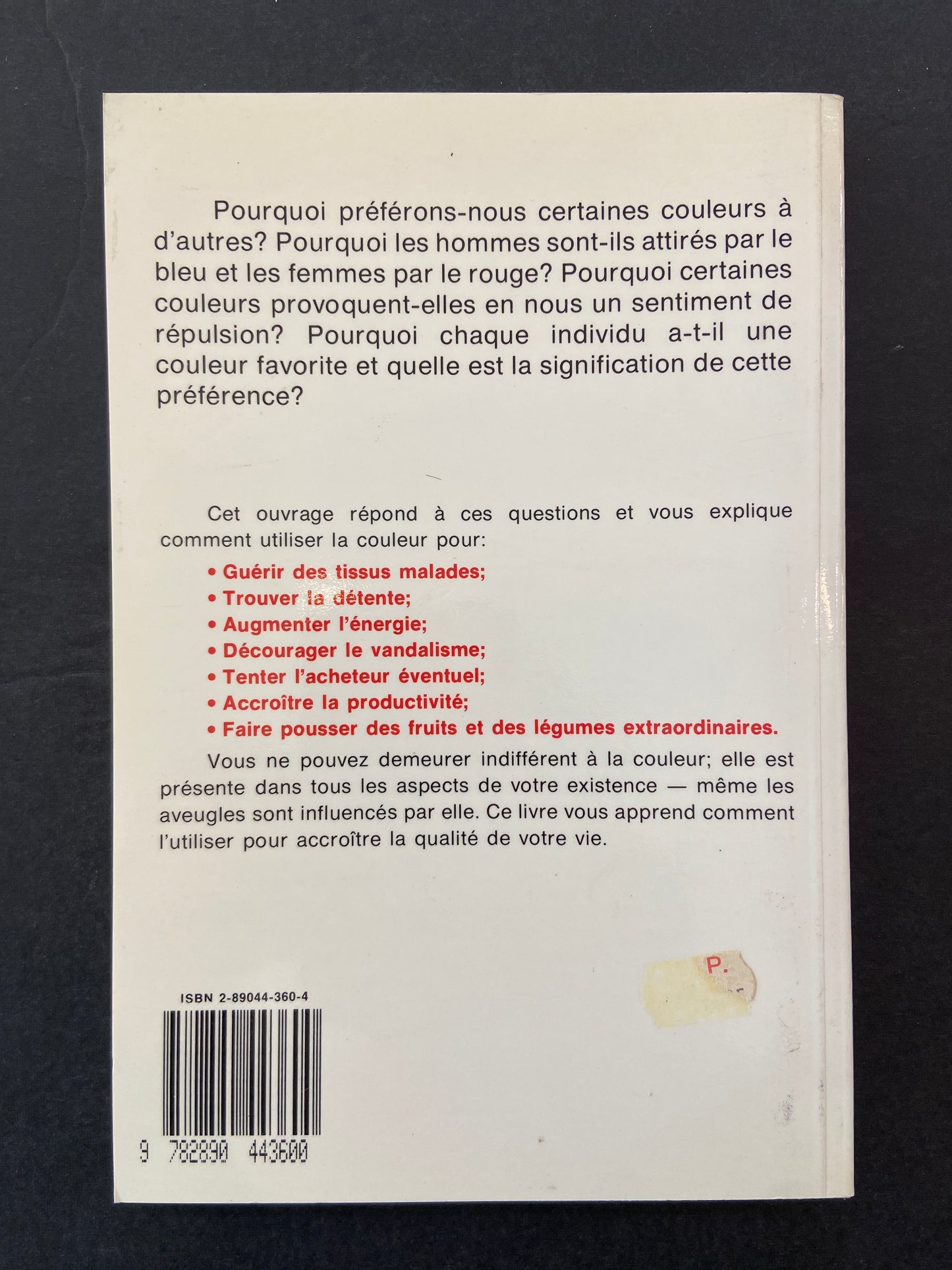 L'INFLUENCE DE LA COULEUR