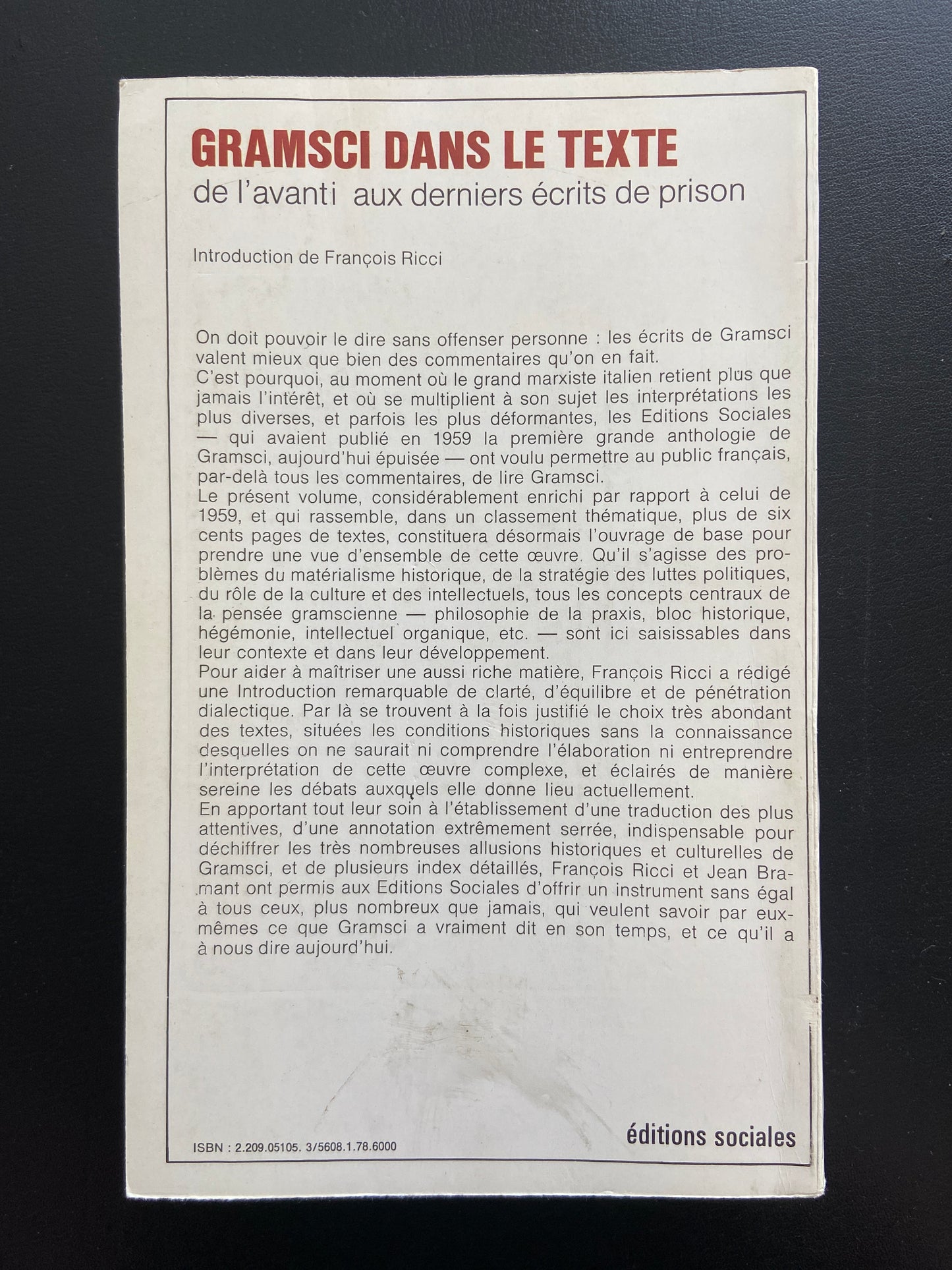 GRAMSCI DANS LE TEXTE