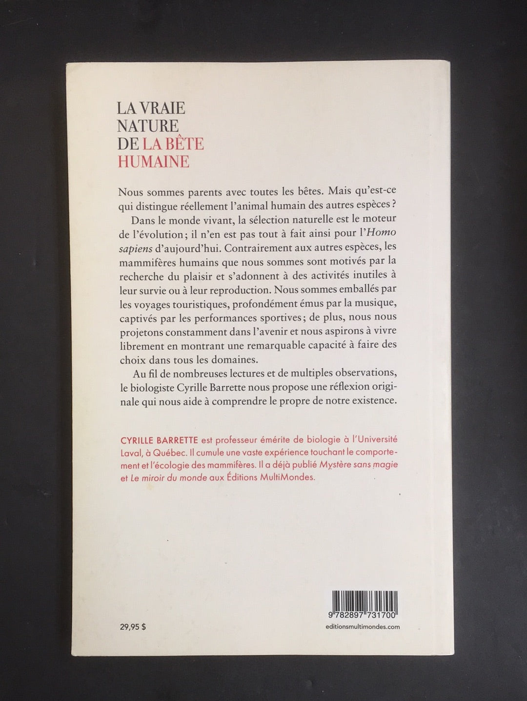 LA VRAIE NATURE DE LA BÊTE HUMAINE