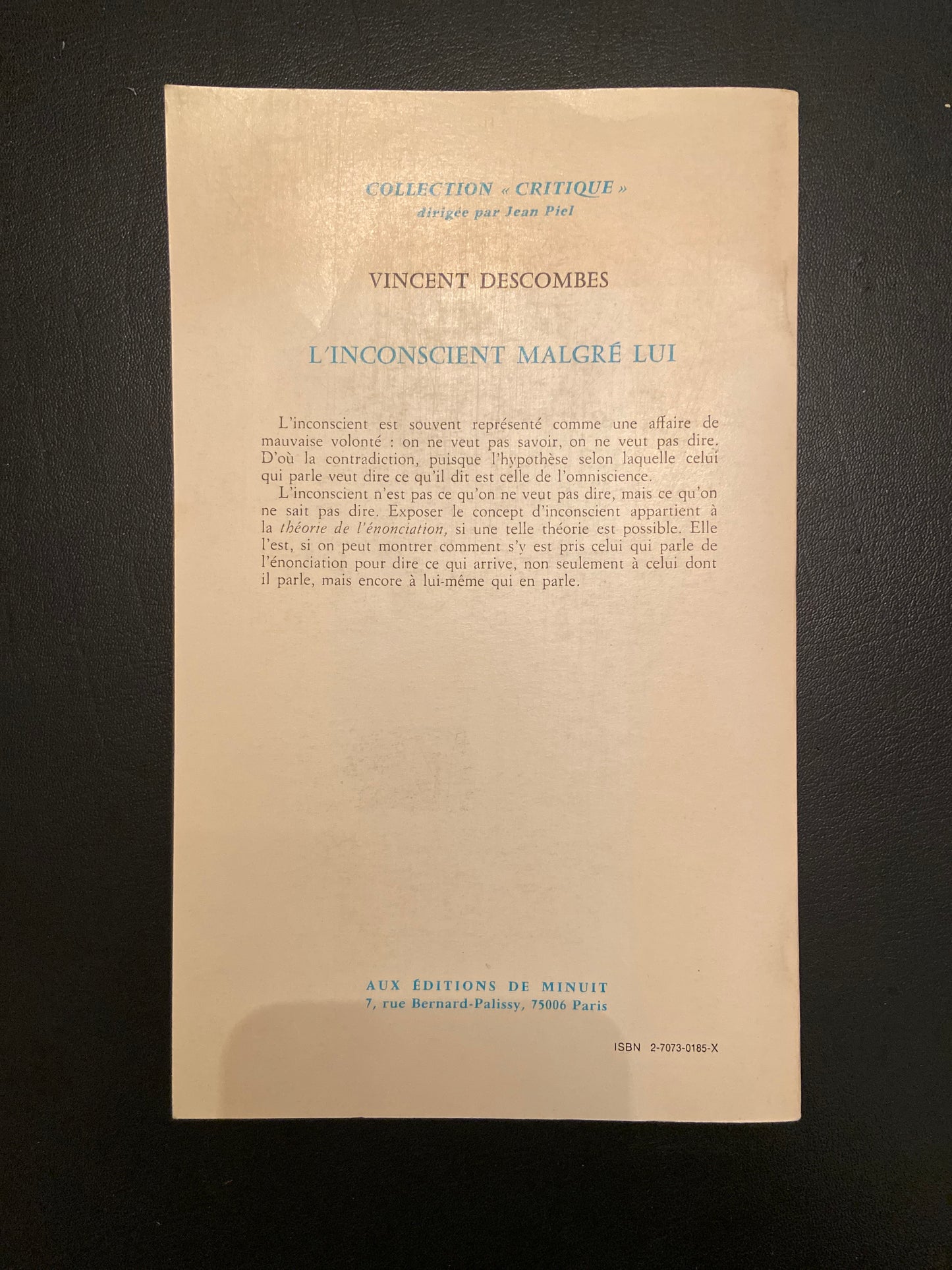 L'INCONSCIENT MALGRÉ LUI