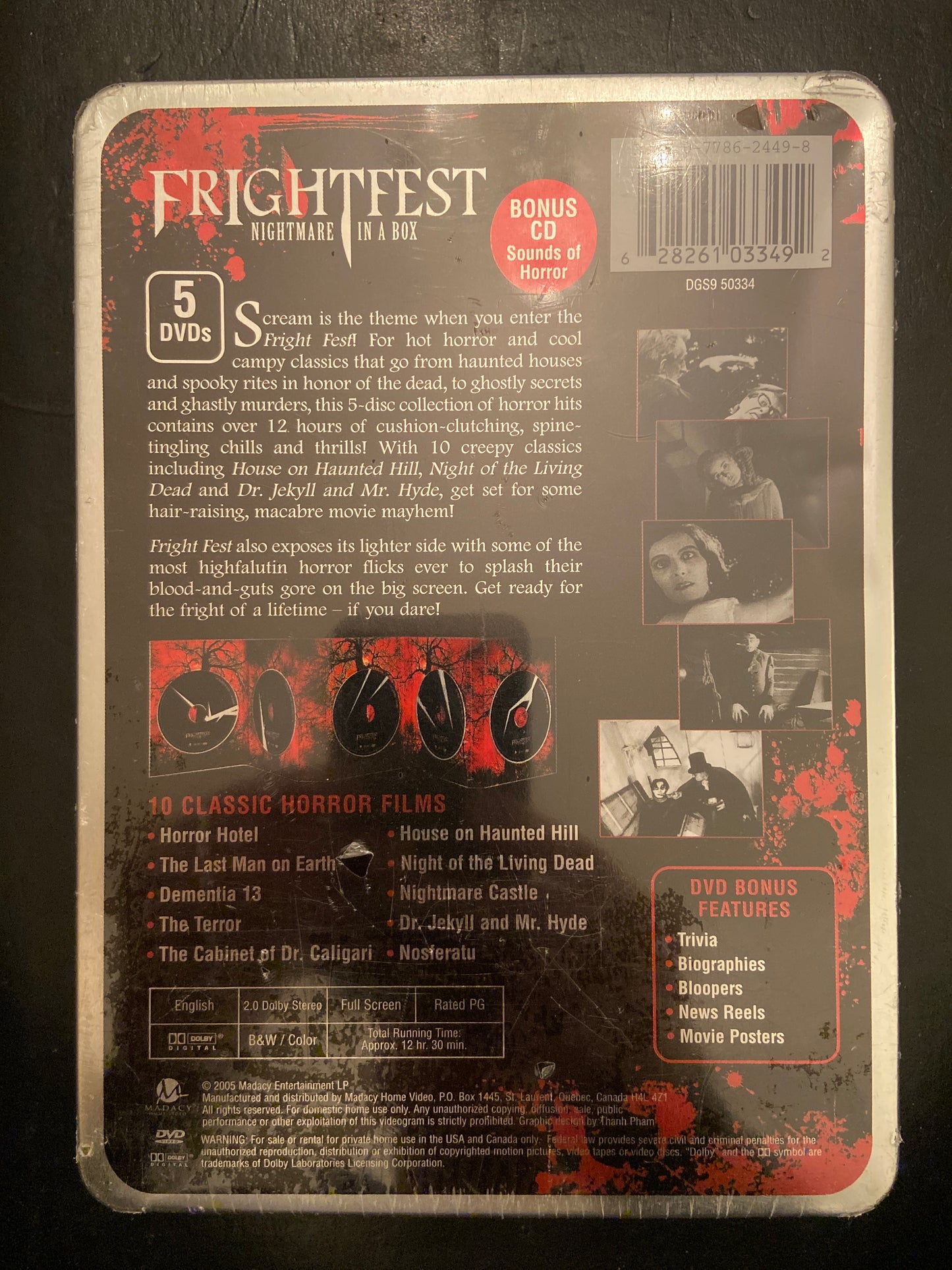 FRIGHTFEST - NIGHTMARE IN A BOX - 10 CLASSIC HORROR FILMS