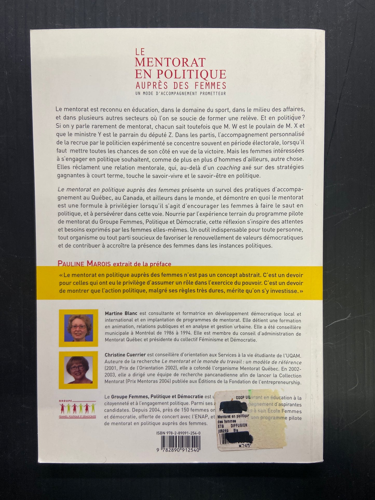LE MENTORAT EN POLITIQUE AUPRÈS DES FEMMES