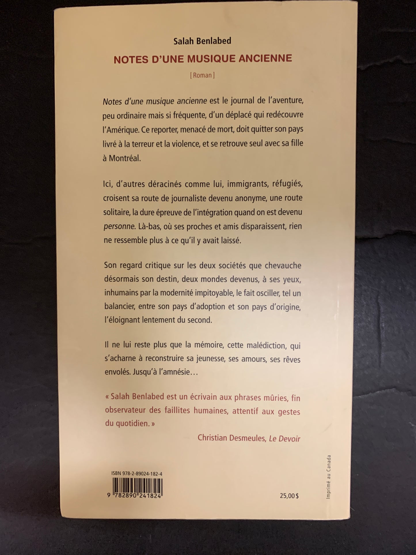 NOTES D'UNE MUSIQUE ANCIENNE
