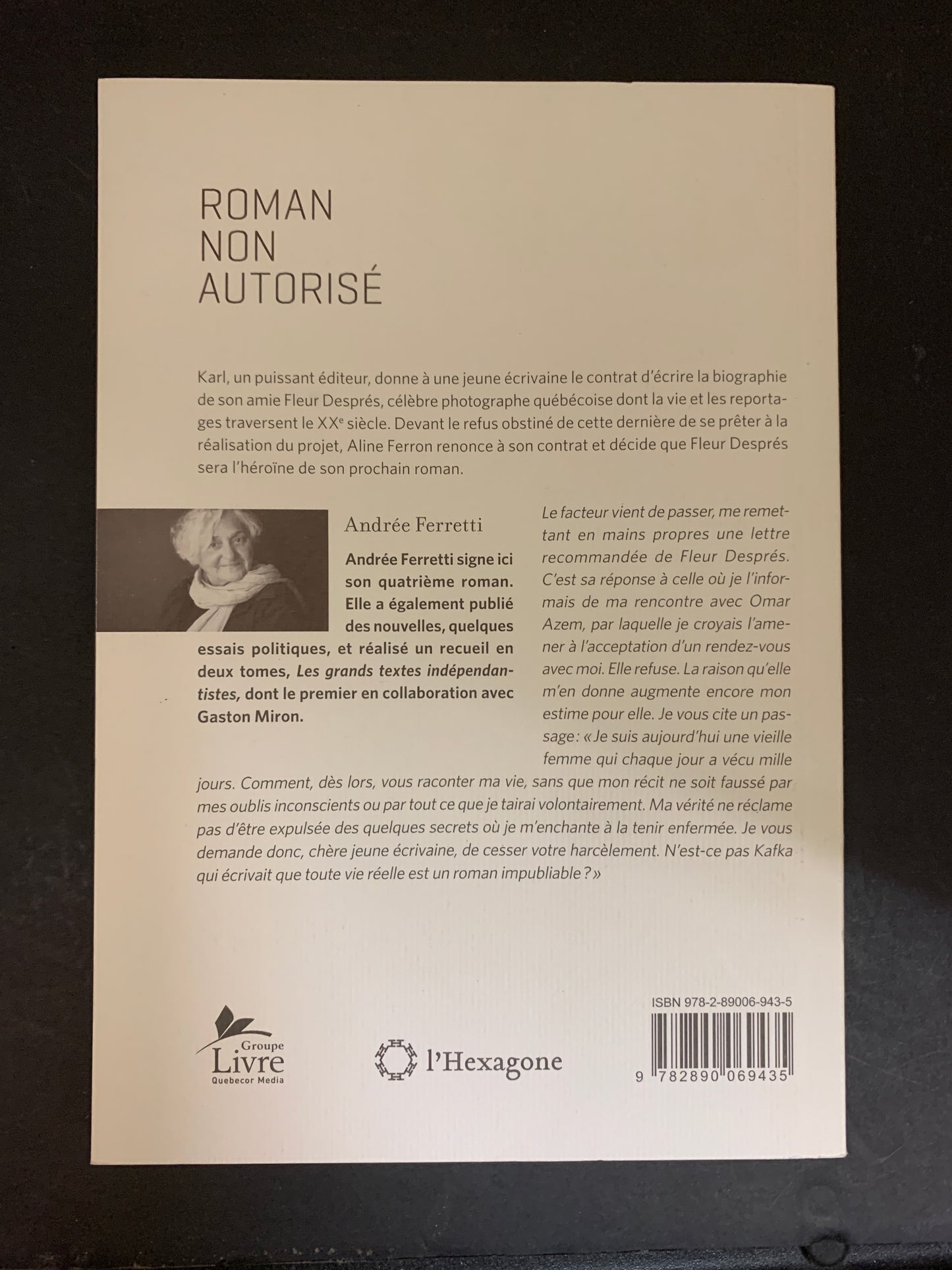 ROMAN NON AUTORISÉ