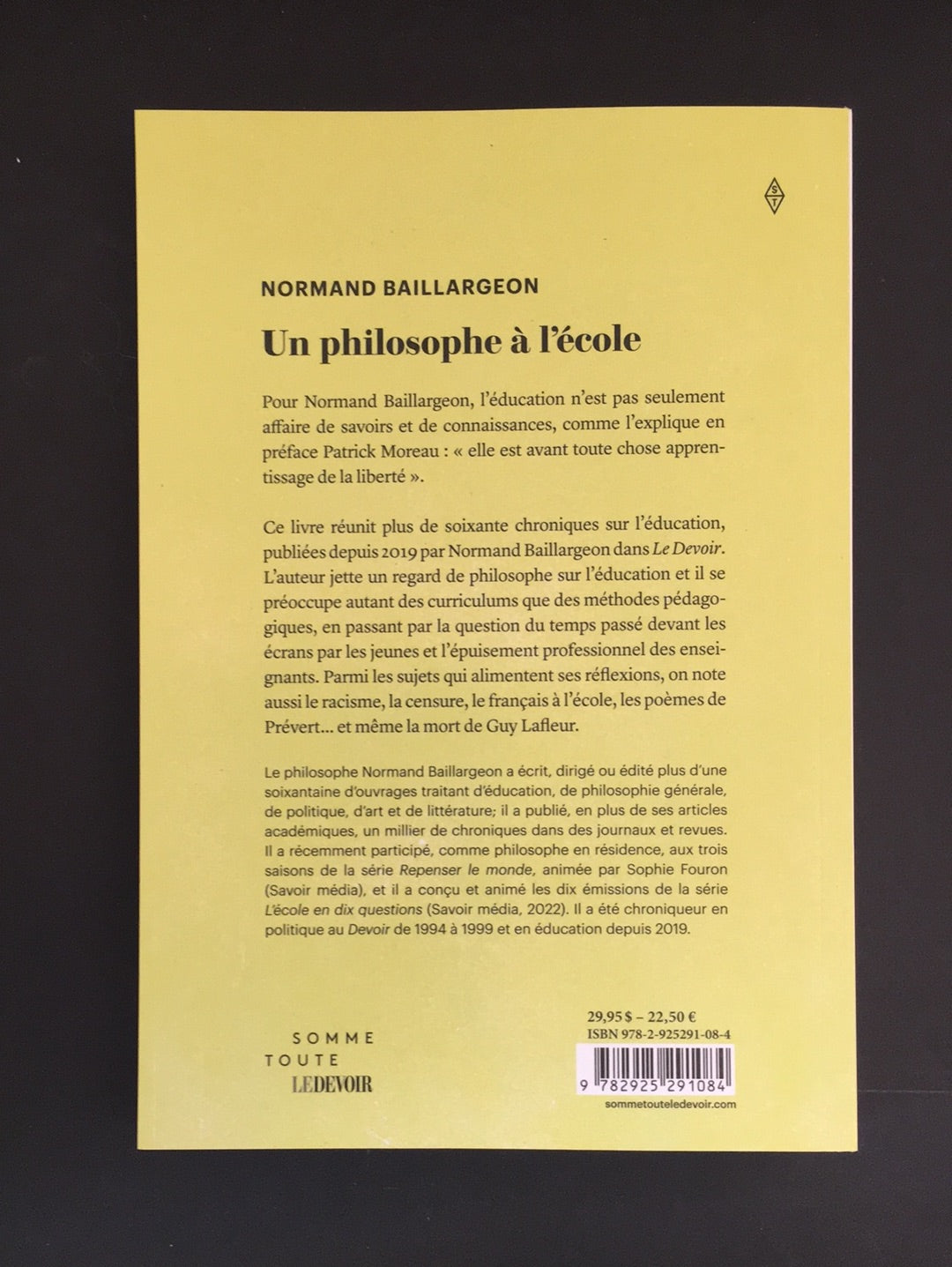 UN PHILOSOPHE À L'ÉCOLE