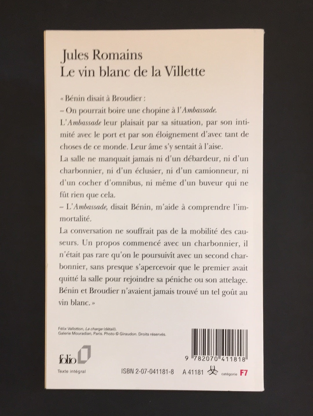 LE VIN BLANC DE LA VILLETTE.