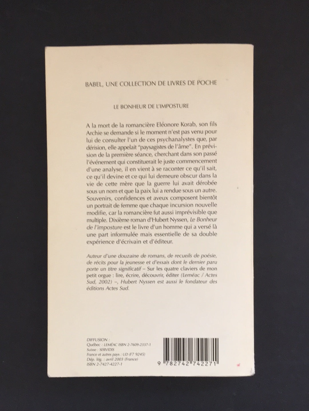 LE BONHEUR DE L'IMPOSTURE.