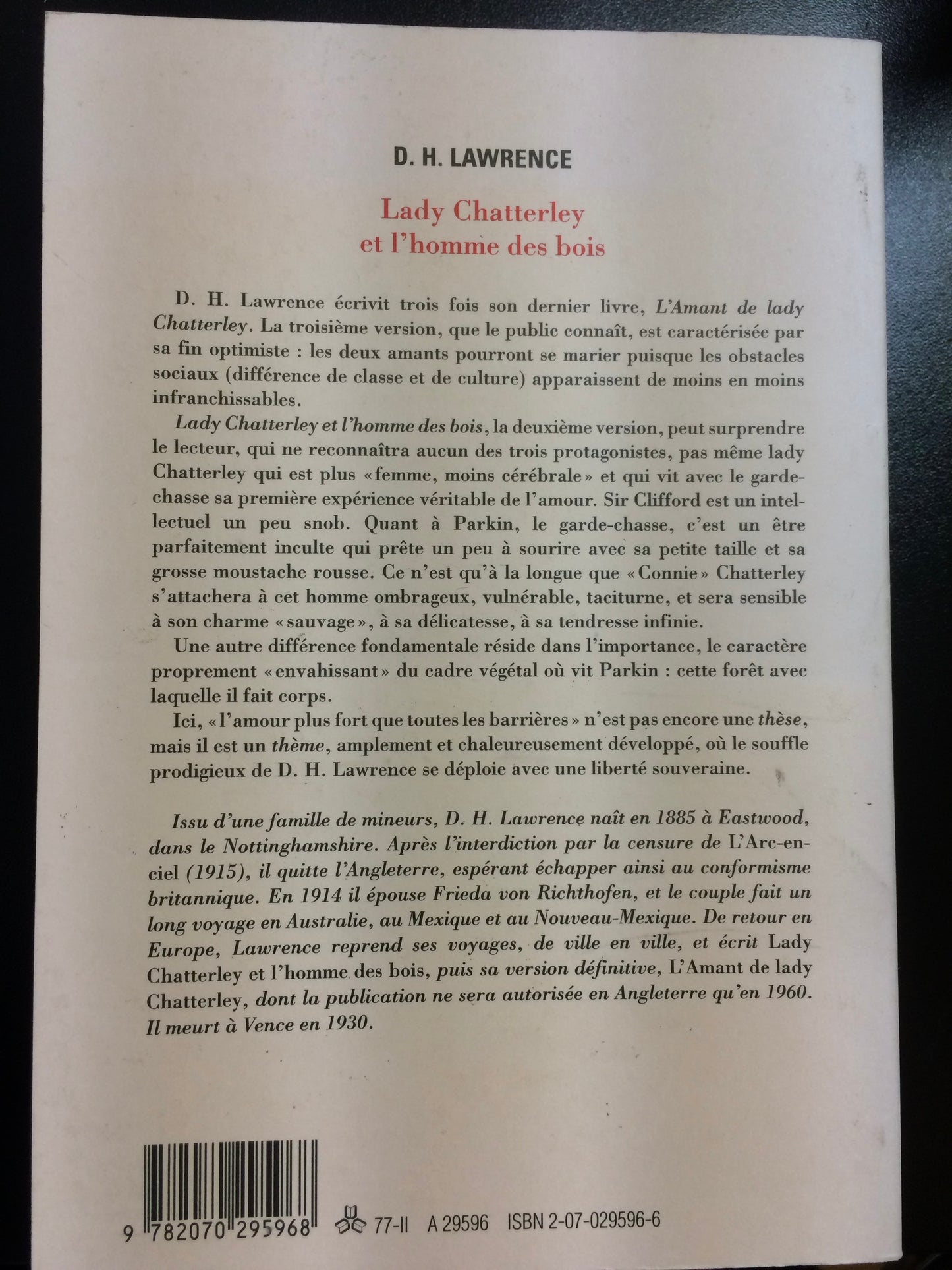 LADY CHATTERLEY ET L'HOMME DES BOIS