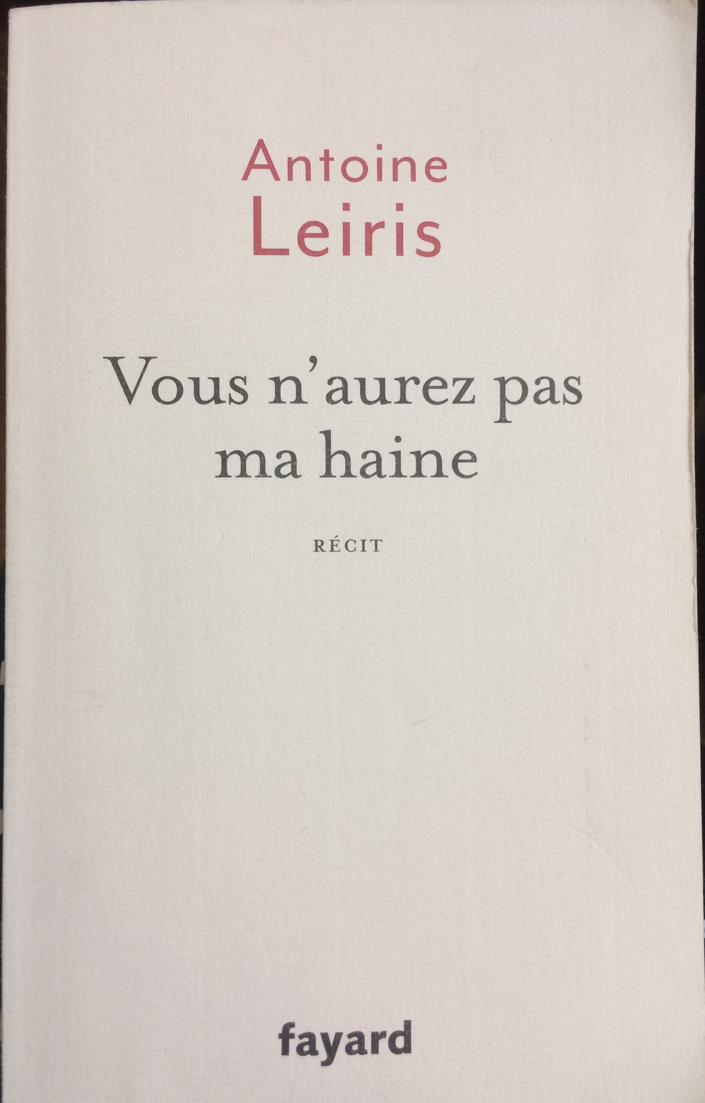 VOUS N'AUREZ PAS MA HAINE