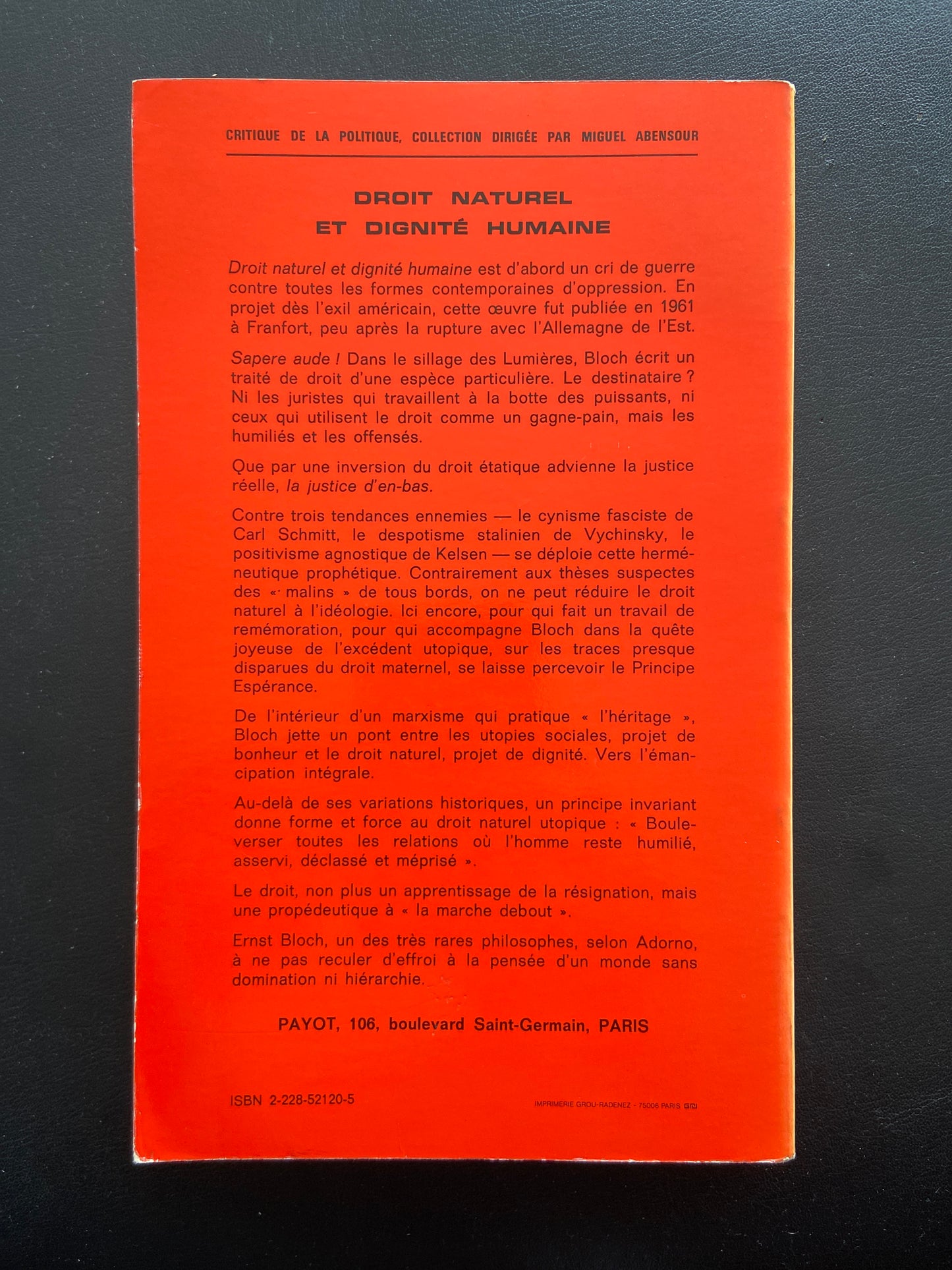DROIT NATUREL ET DIGNITÉ HUMAINE