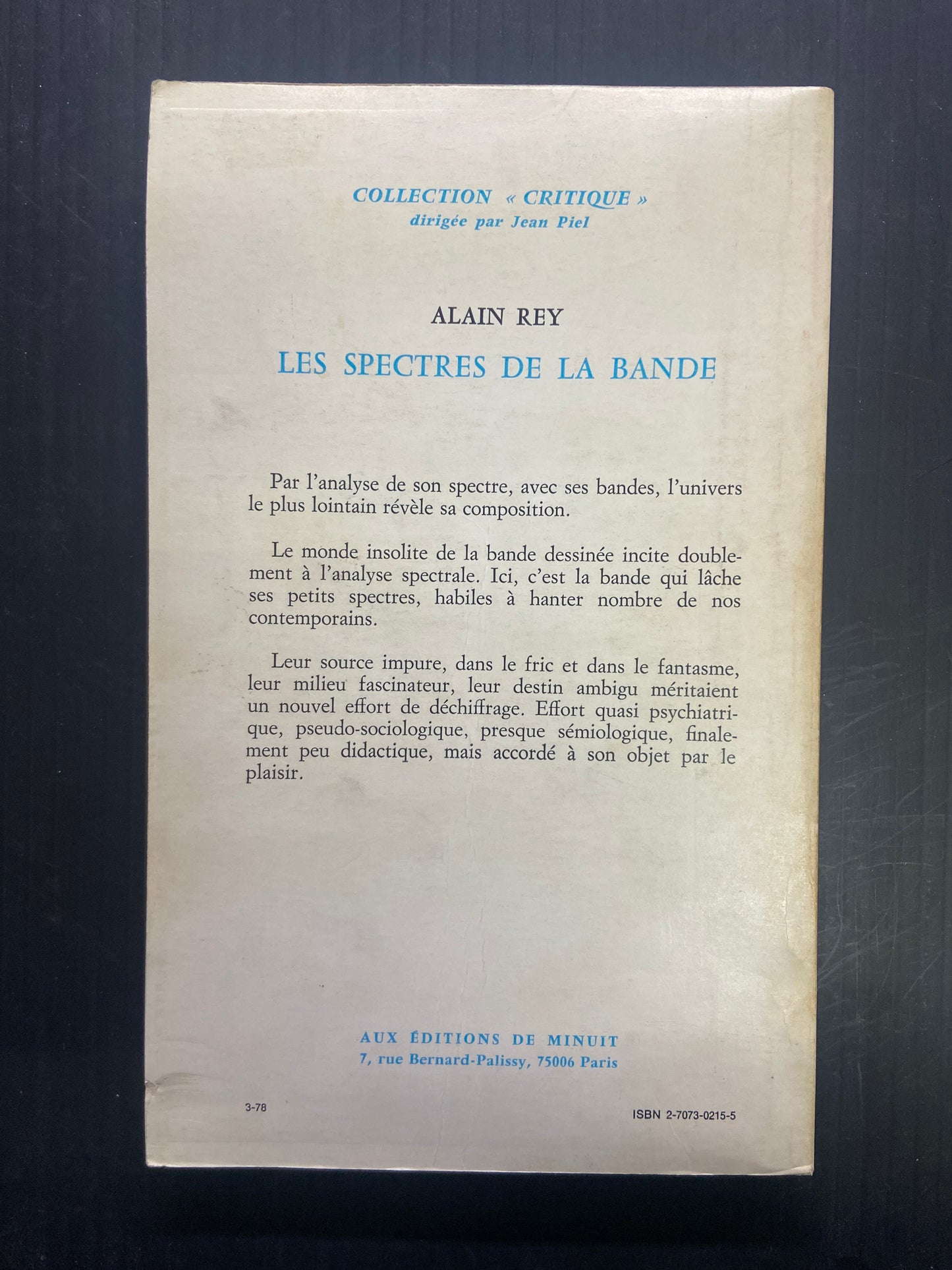 LES SPECTRES DE LA BANDE - ESSAI SUR LA B.D.