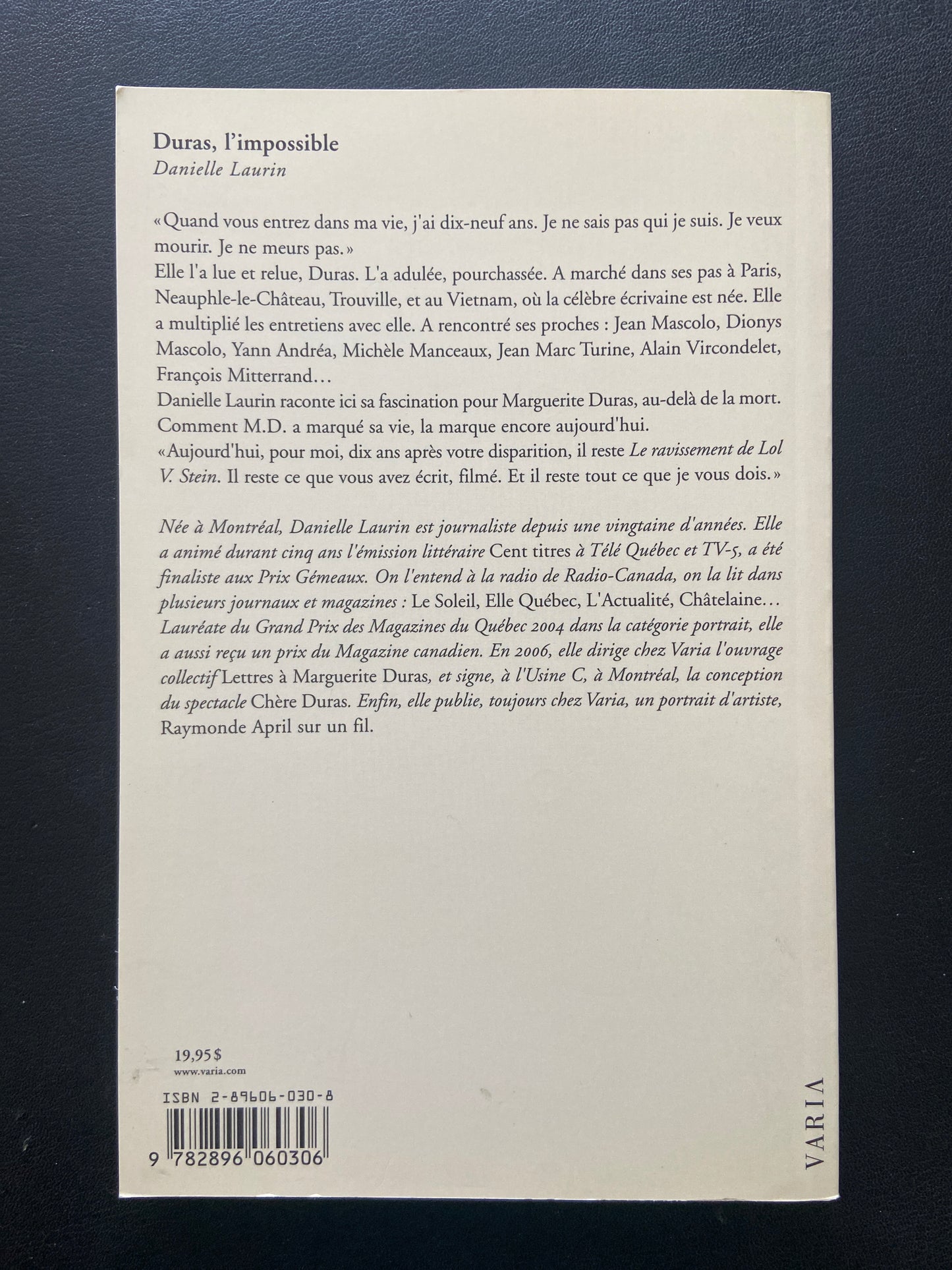 DURAS, L'IMPOSSIBLE