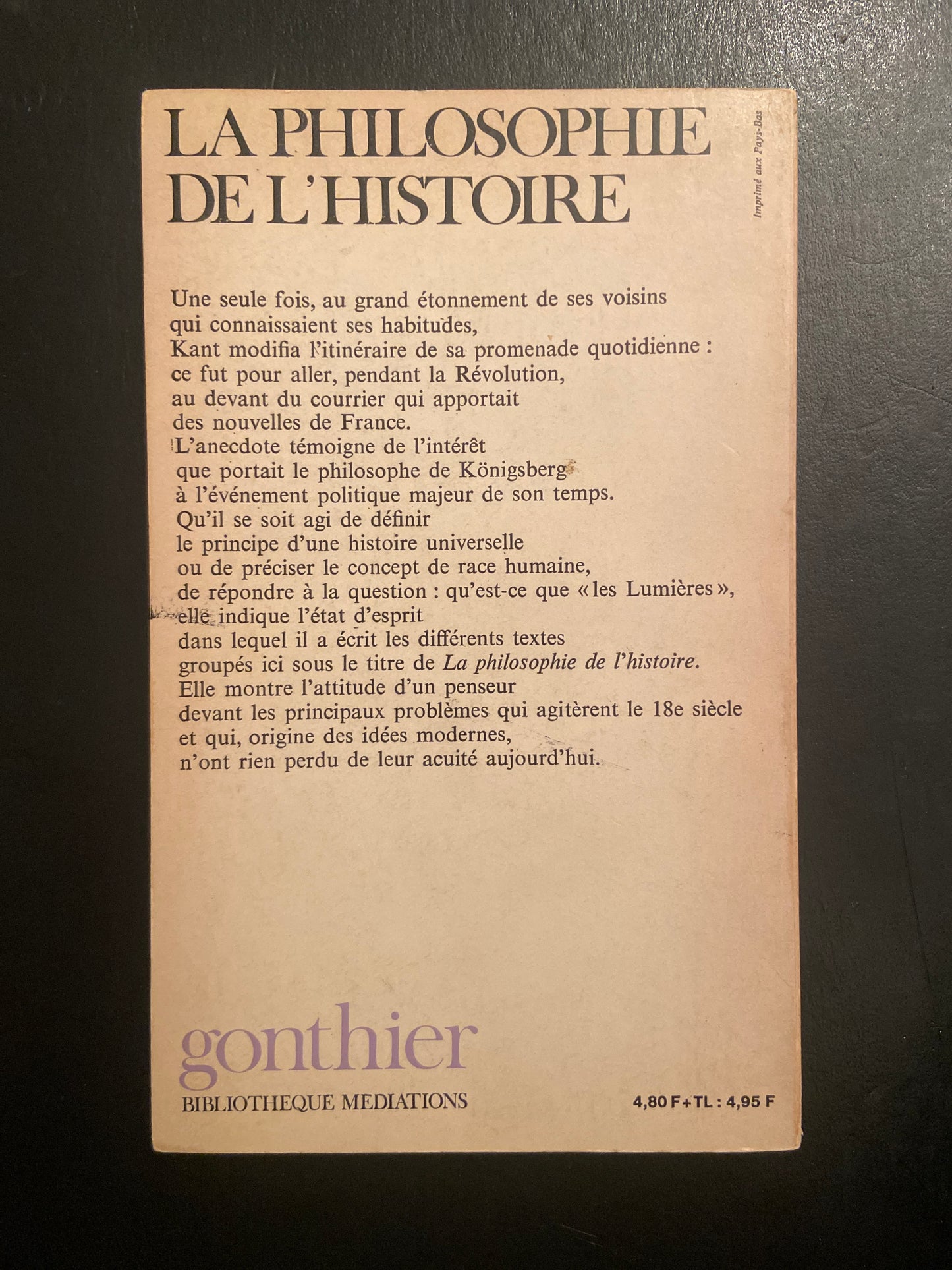LA PHILOSOPHIE DE L'HISTOIRE