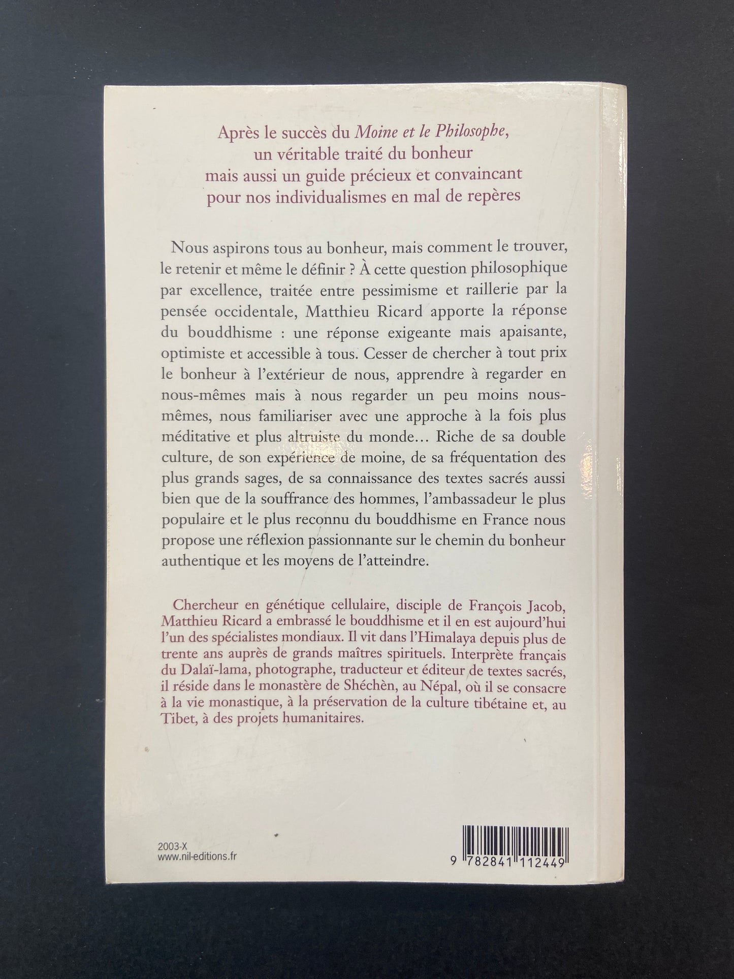 PLAIDOYER POUR LE BONHEUR