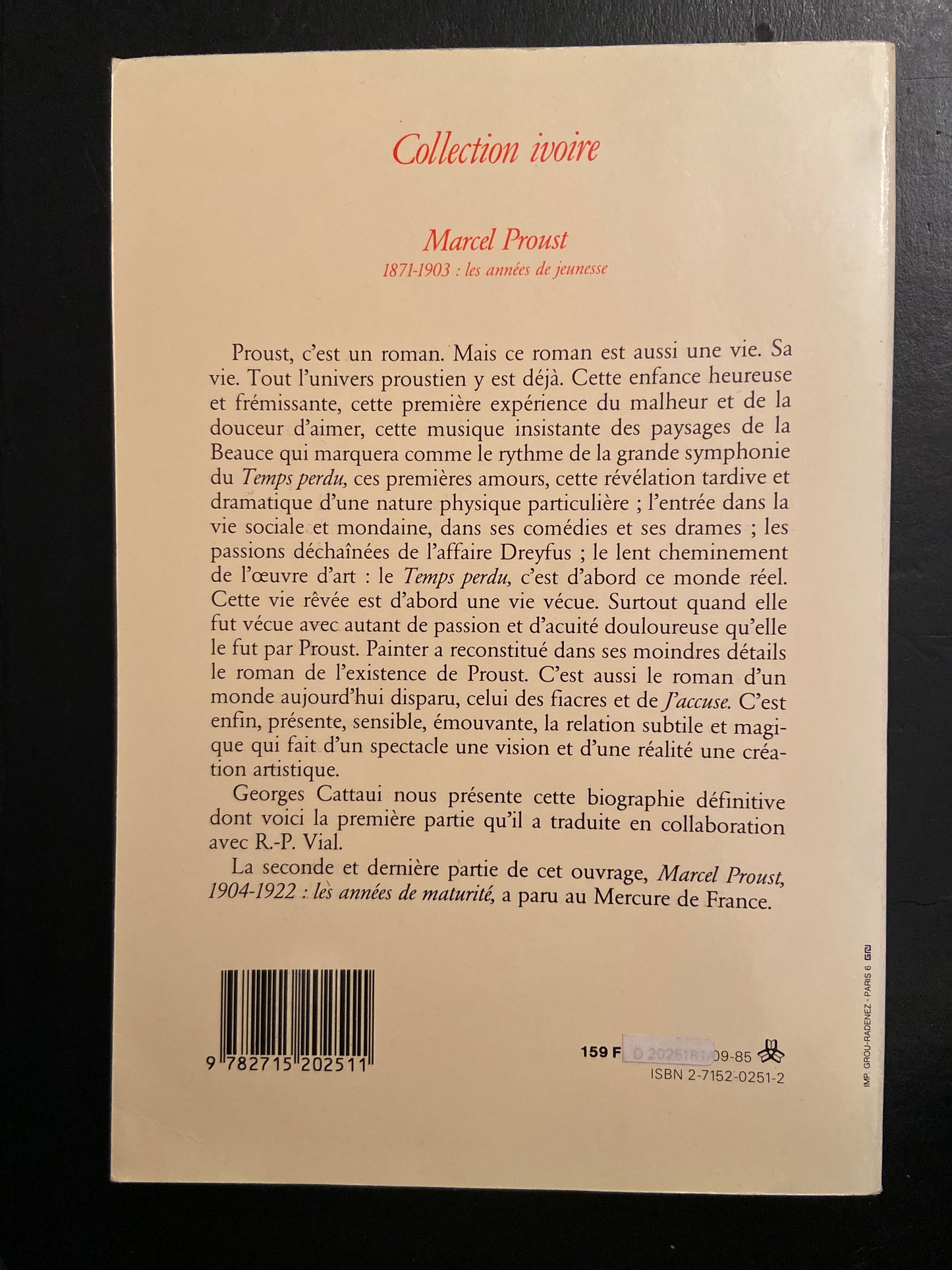MARCEL PROUST 1871-1903 : LES ANNÉES DE JEUNESSE