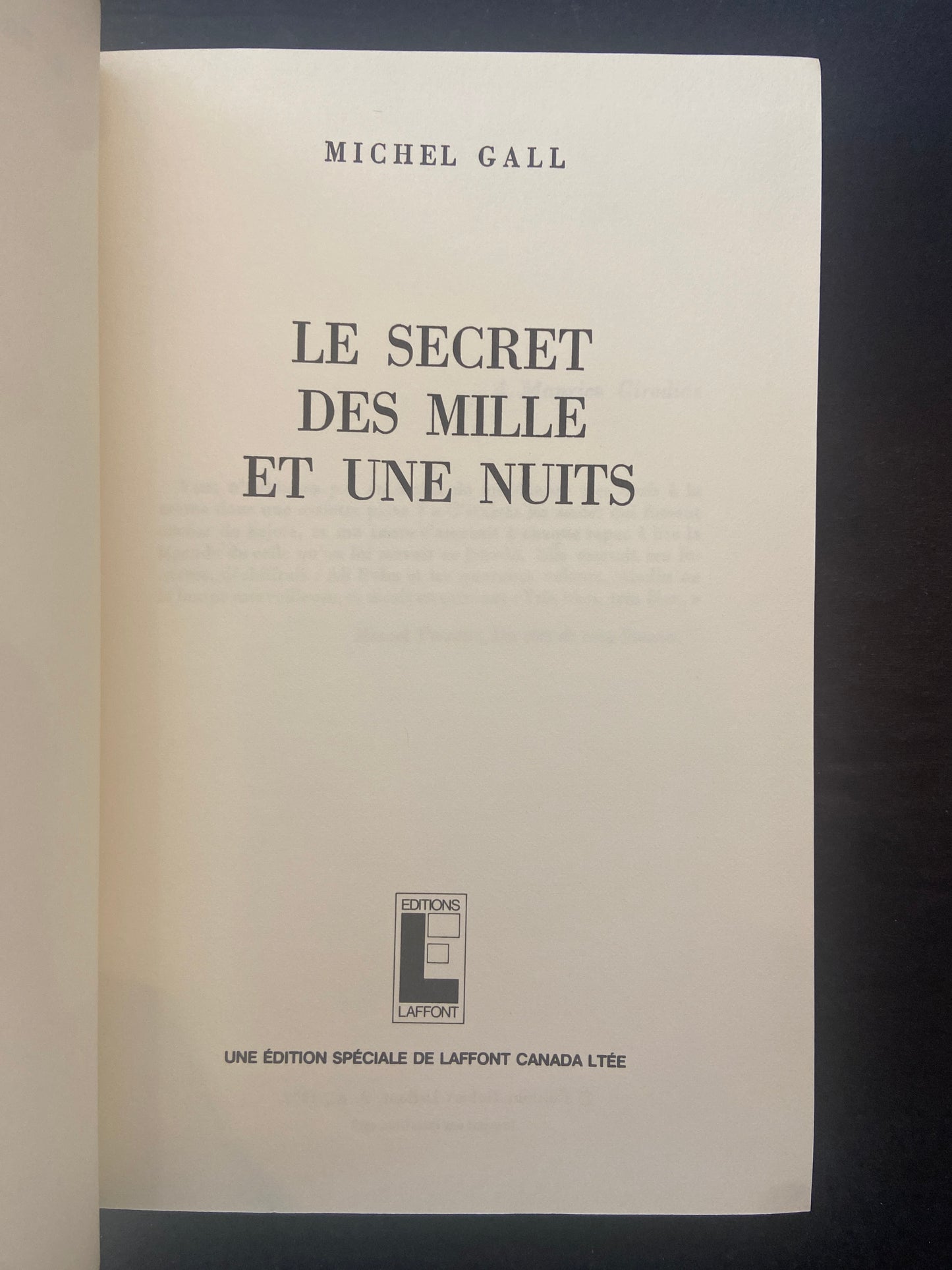LE SECRET DES MILLE ET UNE NUITS