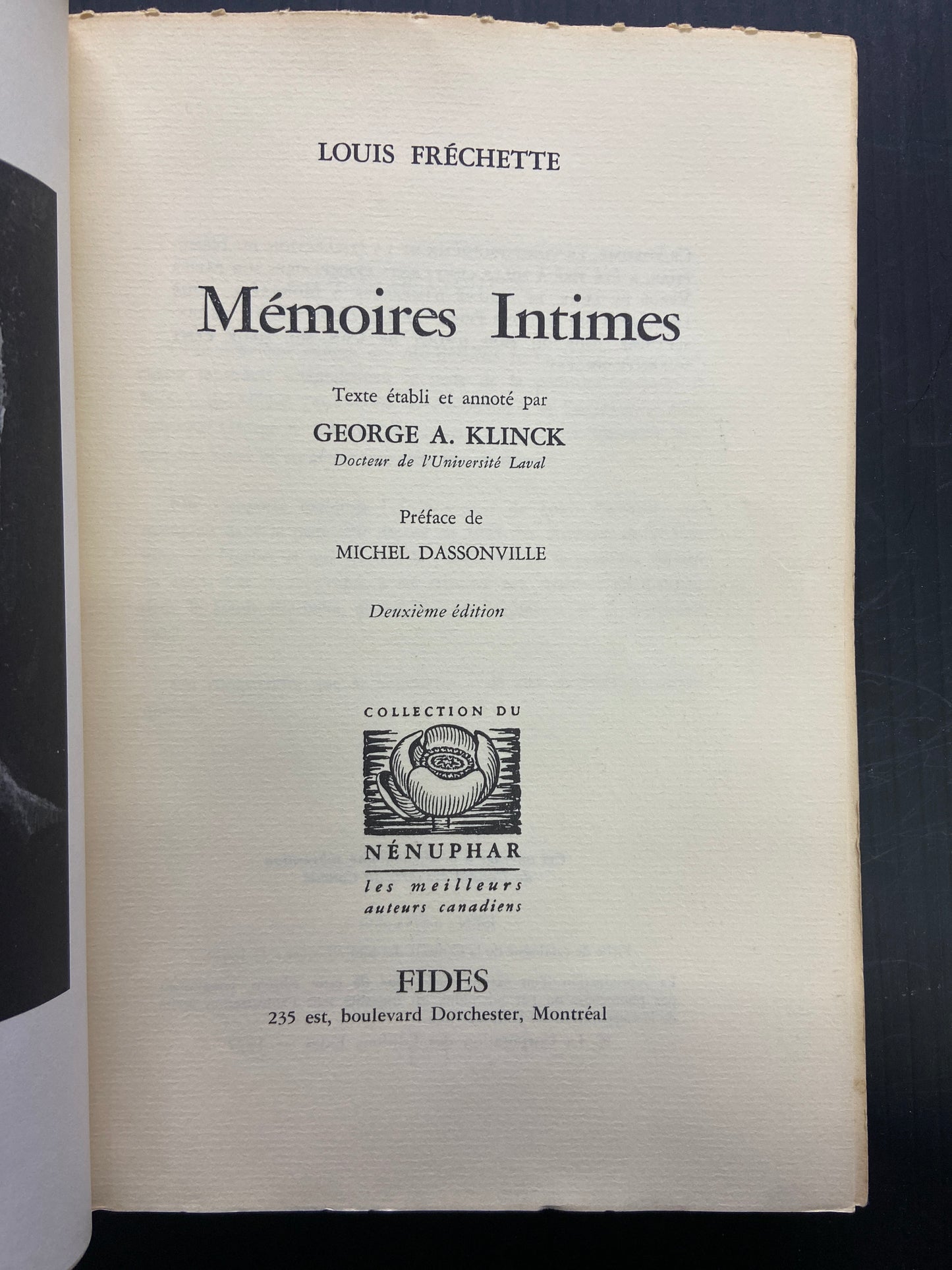 MÉMOIRES INTIMES