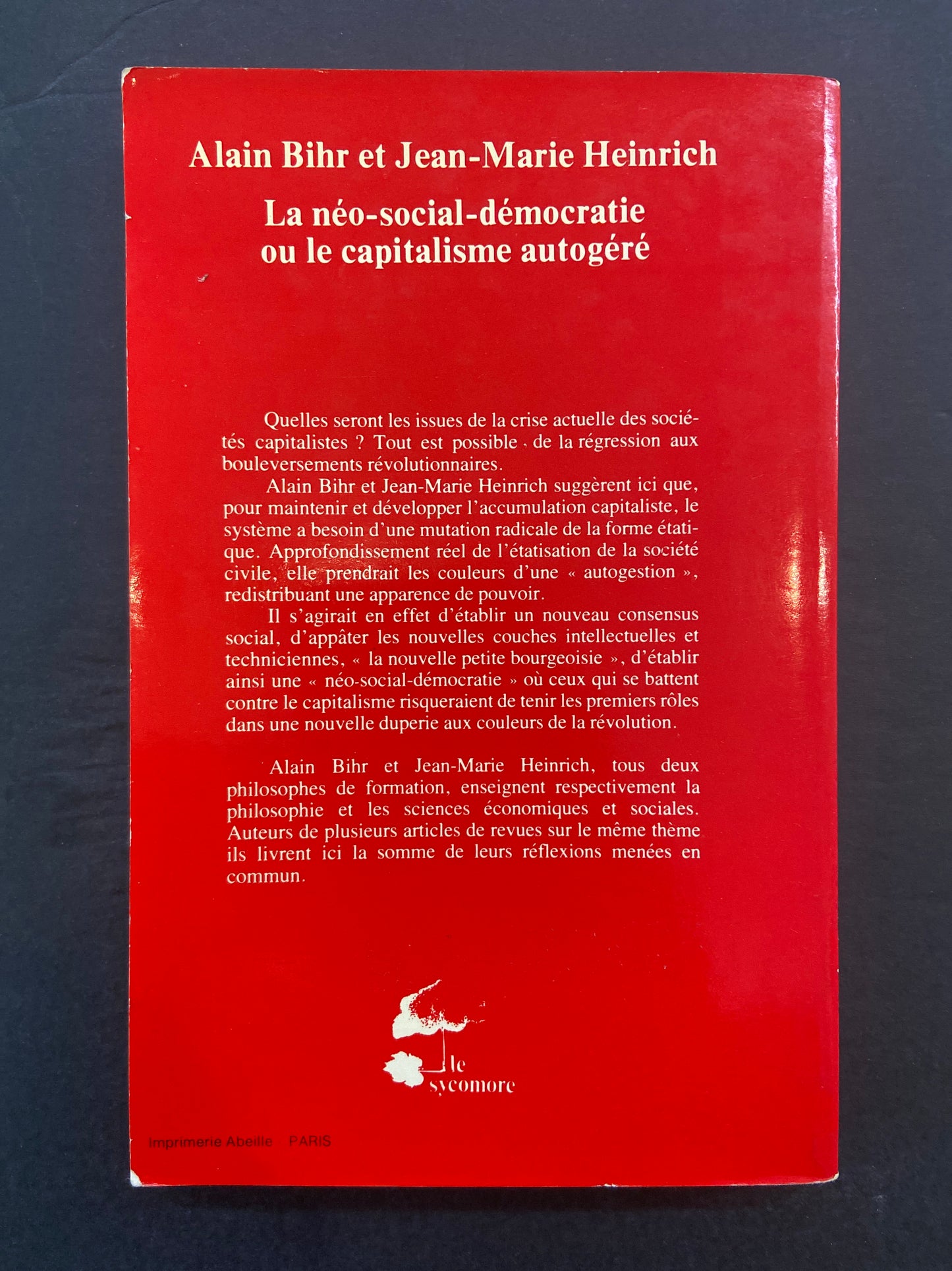 LA NÉO-SOCIAL-DÉMOCRATIE OU LE CAPITALISME AUTOGÉRÉ