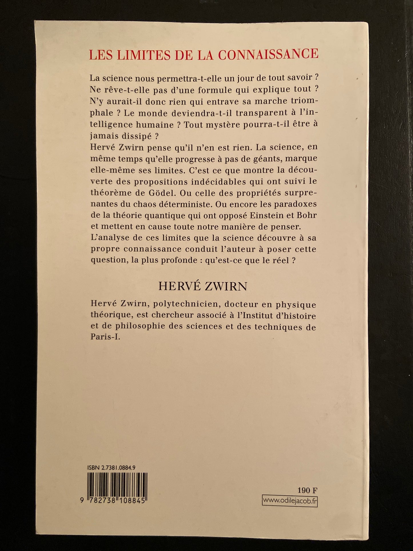 LES LIMITES DE LA CONNAISSANCE