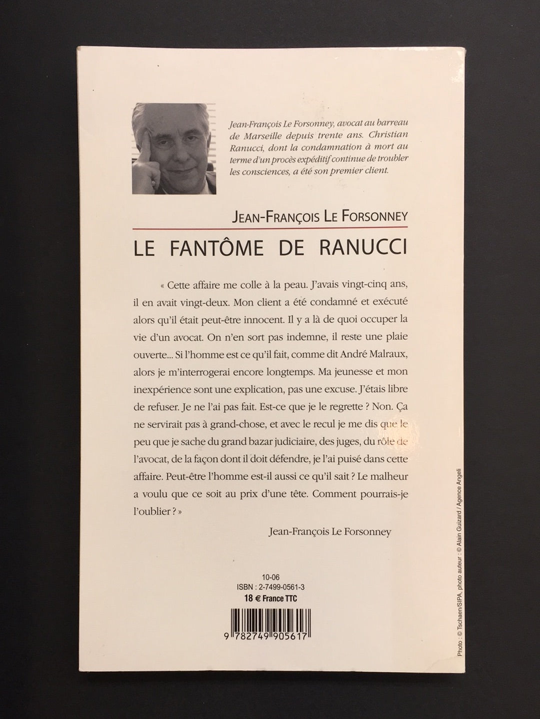 LE FANTÔME DE RANUCCI - CE JEUNE CONDAMNÉ QUI ME HANTE