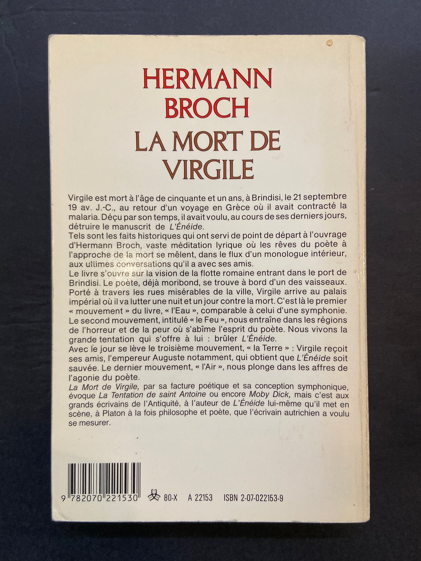 LA MORT DE VIRGILE