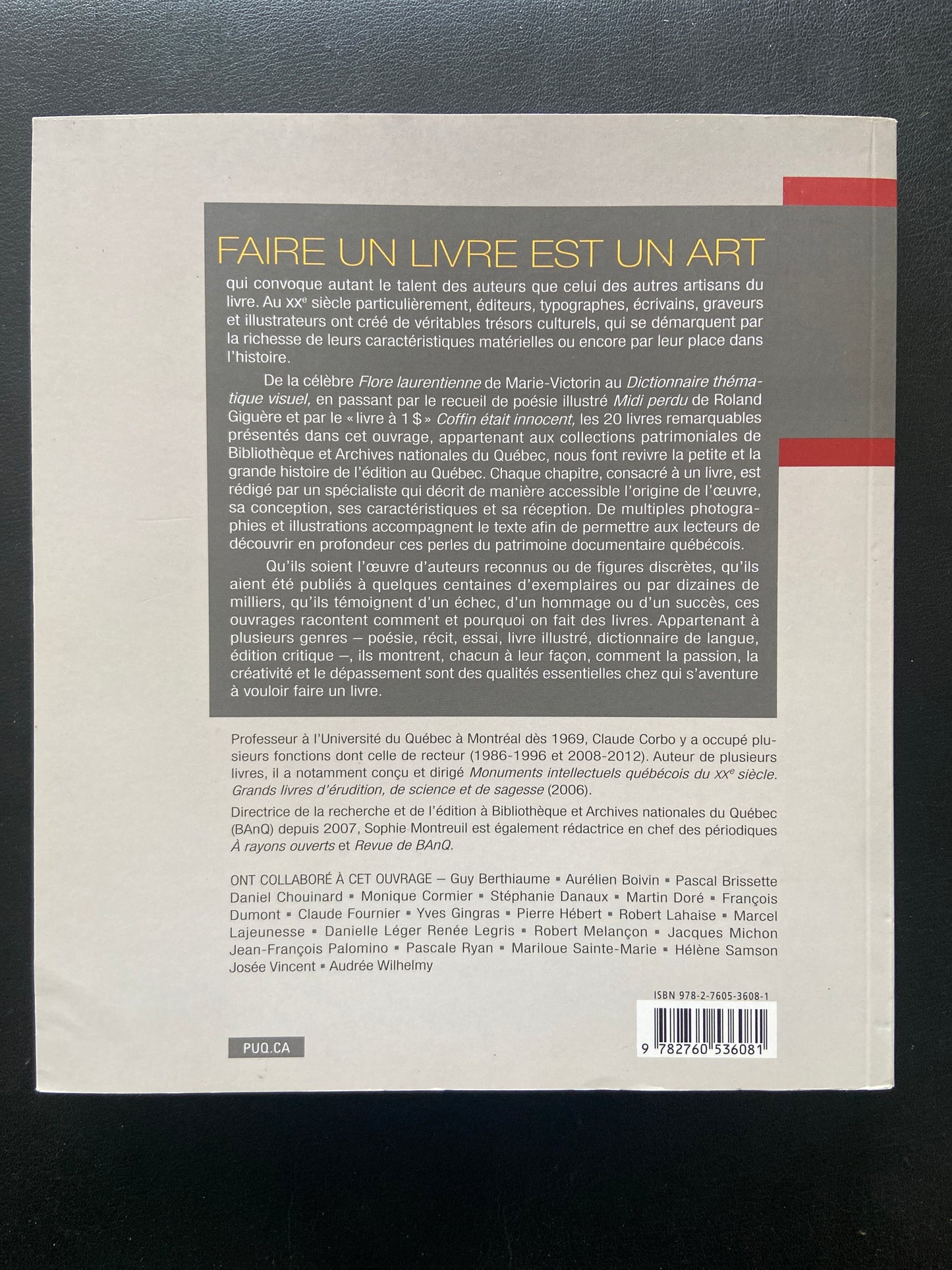 LIVRES QUÉBÉCOIS REMARQUABLES DU XXE SIÈCLE