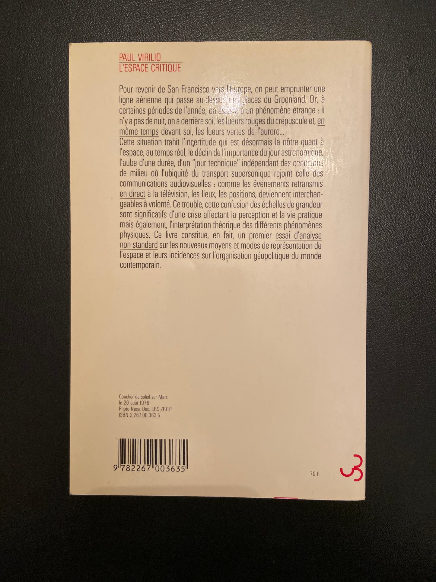 L'ESPACE CRITIQUE