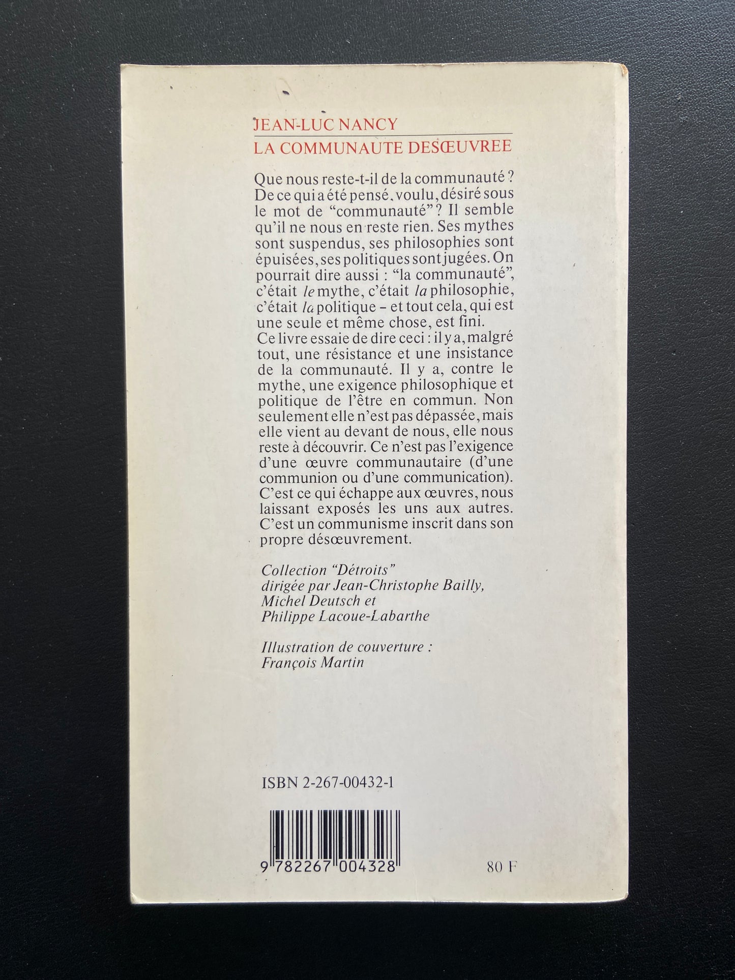 LA COMMUNAUTÉ DÉSOEUVRÉE
