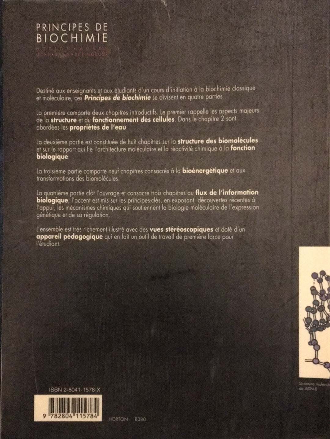 PRINCIPES DE BIOCHIMIE