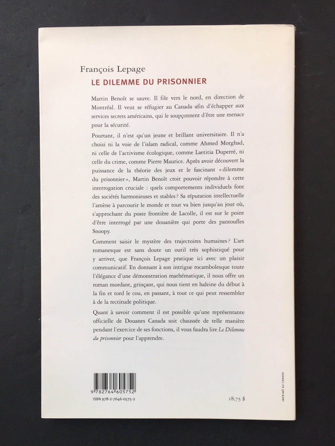 LE DILEMME DU PRISONNIER