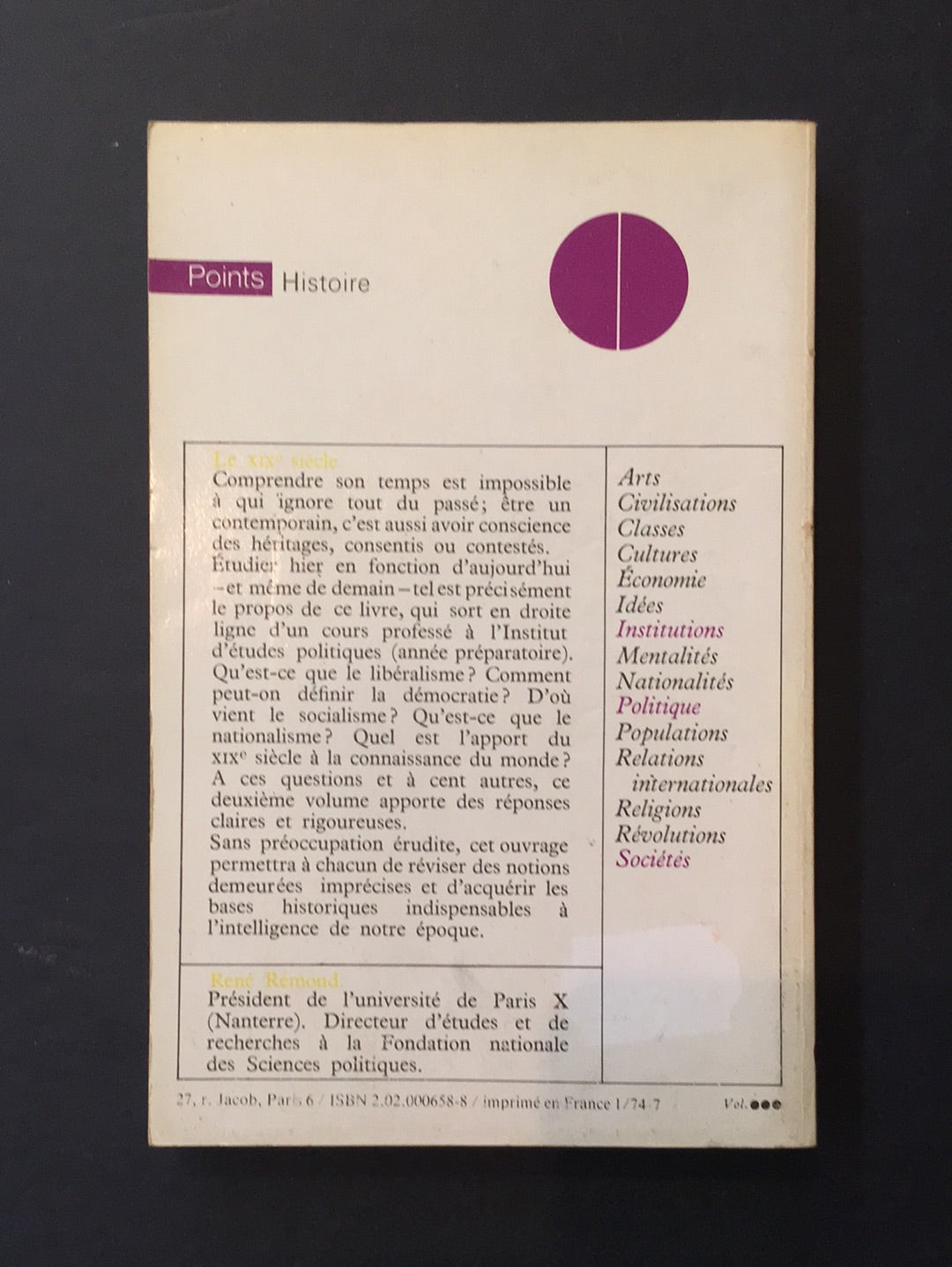 INTRODUCTION À L'HISTOIRE DE NOTRE TEMPS - T.02 LE XIXè SIÈCLE (1815-1914)