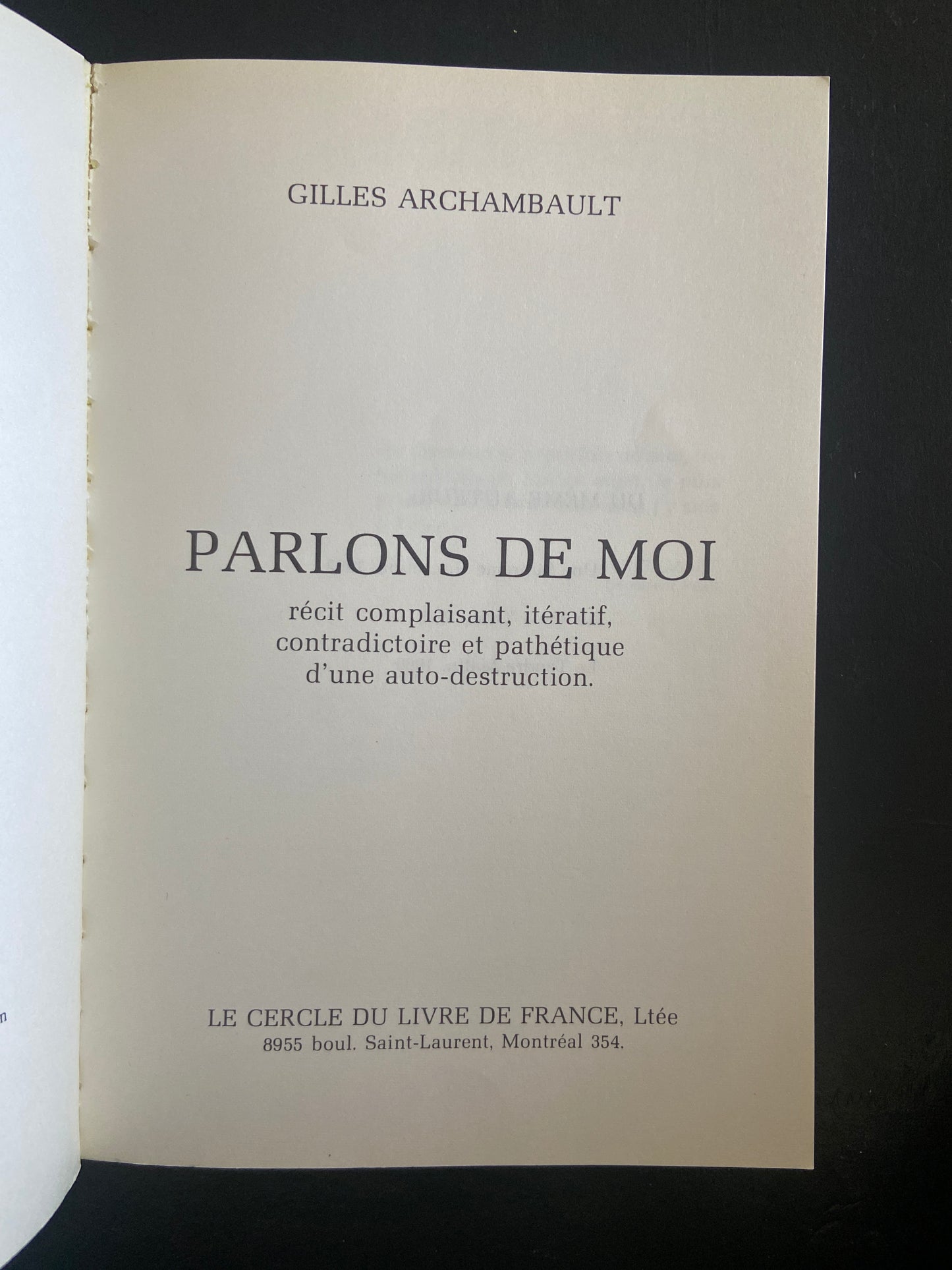 PARLONS DE MOI