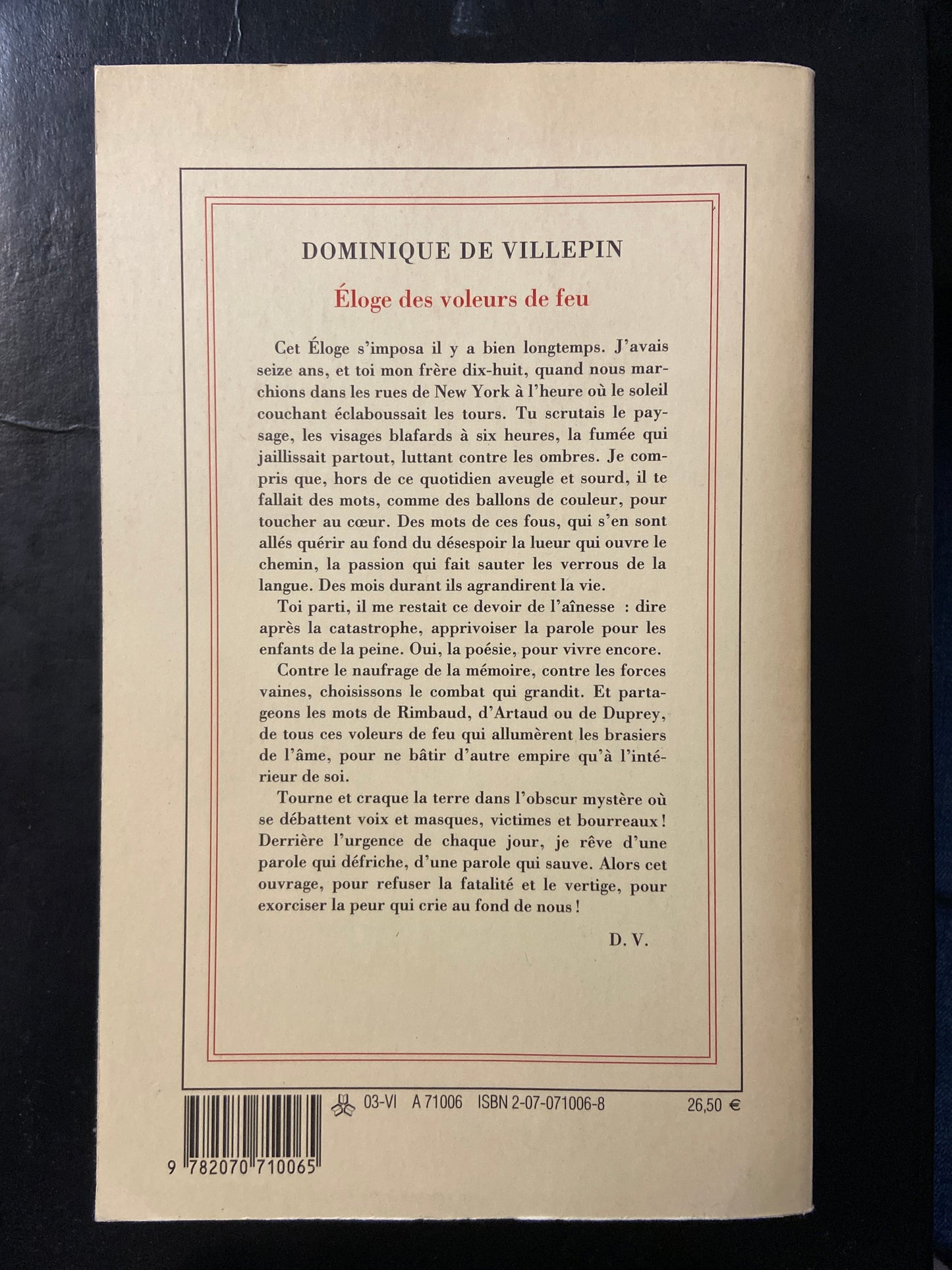 ÉLOGE DES VOLEURS DE FEU