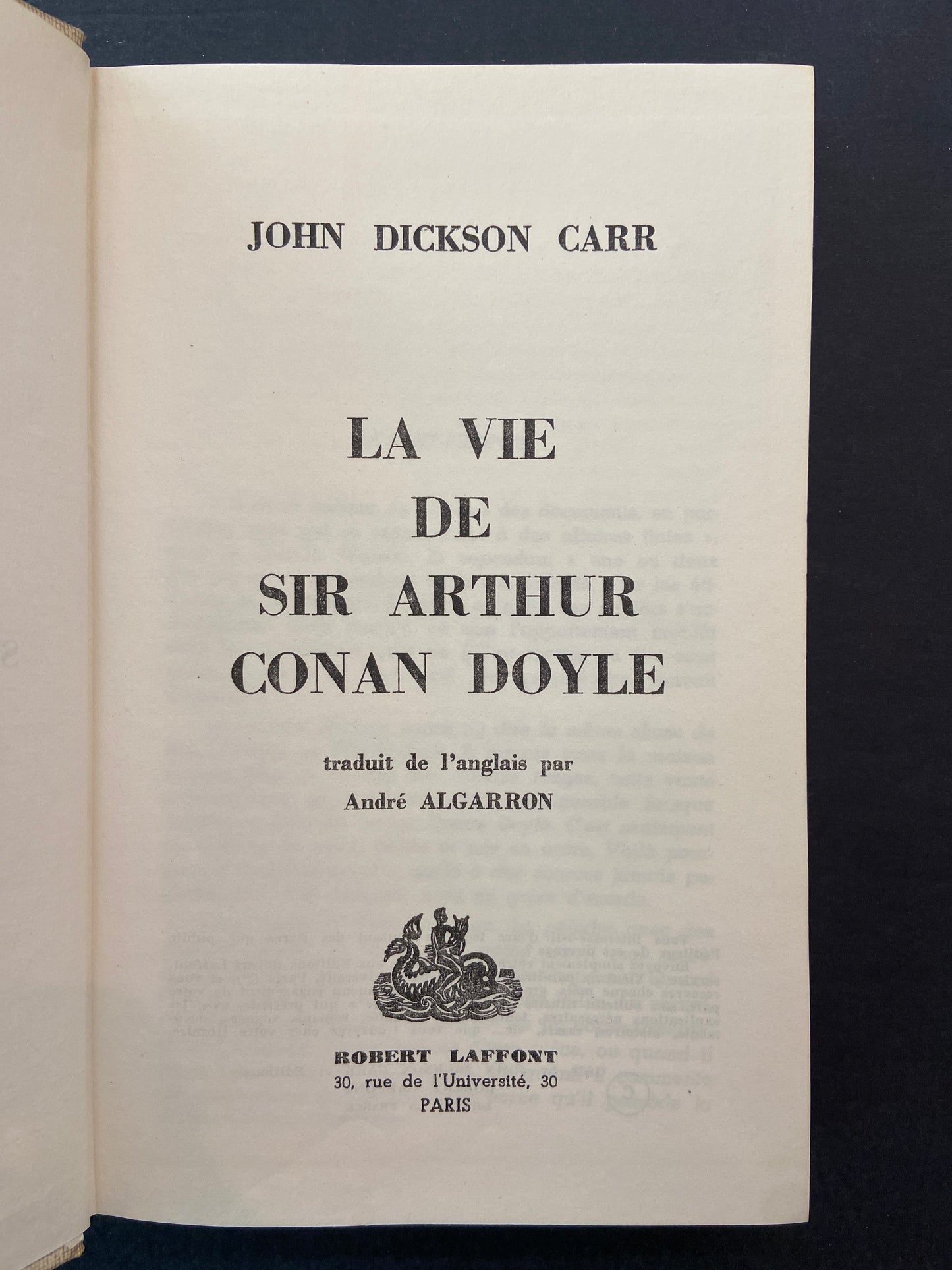 LA VIE DE SIR ARTHUR CONAN DOYLE