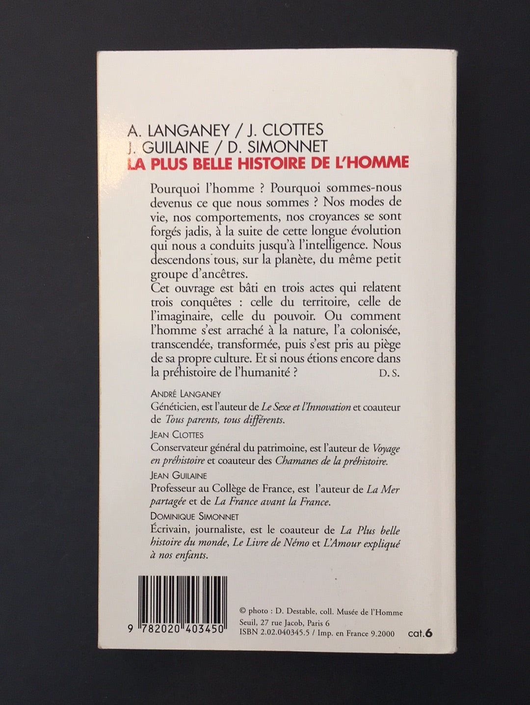 LA PLUS BELLE HISTOIRE DE L'HOMME