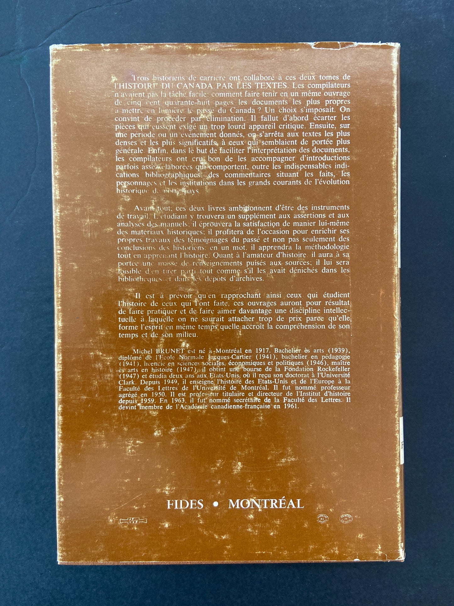 HISTOIRE DU CANADA PAR LES TEXTES - 2 TOMES