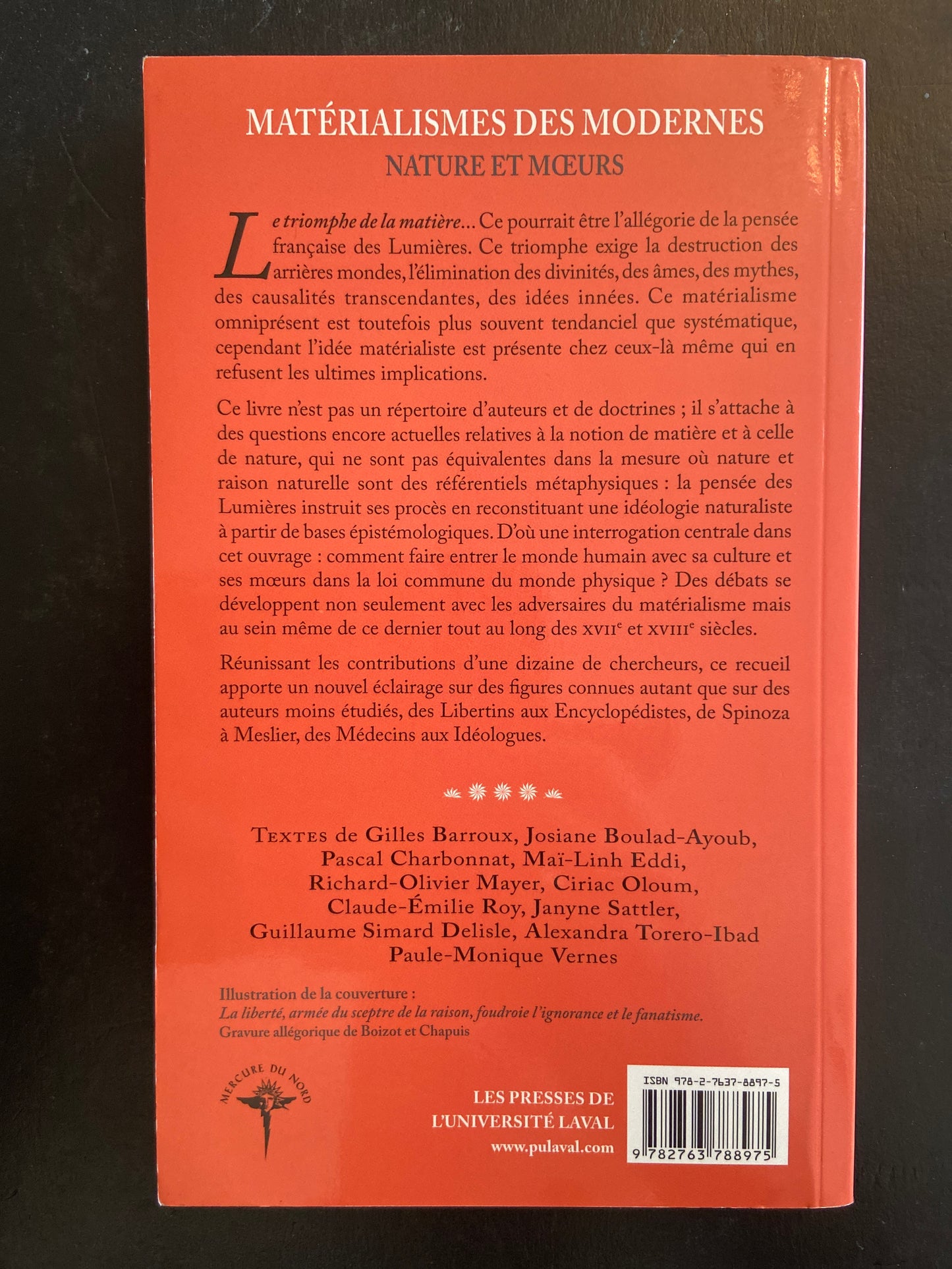 MATÉRIALISMES DES MODERNES - NATURE ET MOEURS