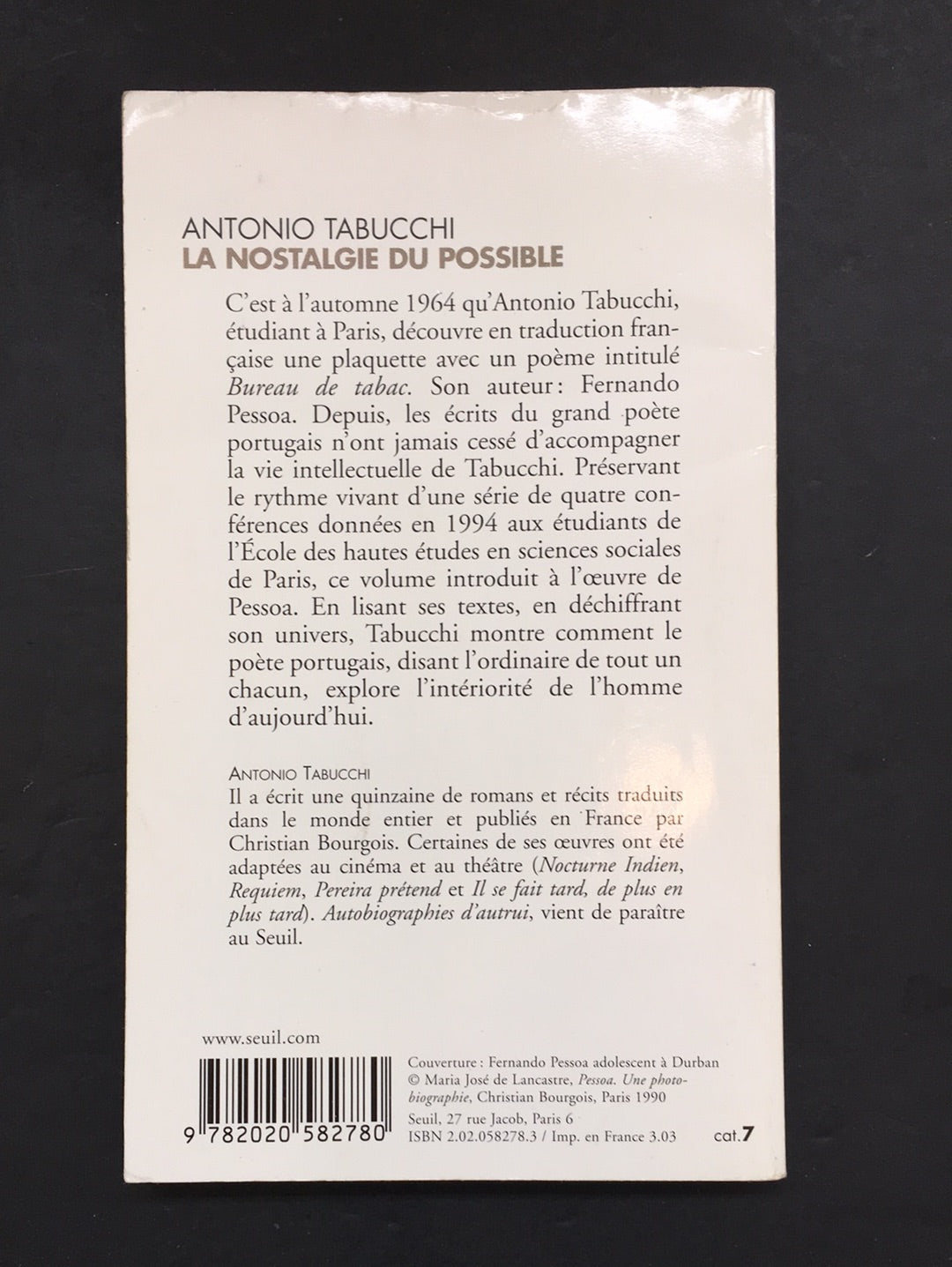 LA NOSTALGIE DU POSSIBLE - SUR PESSOA