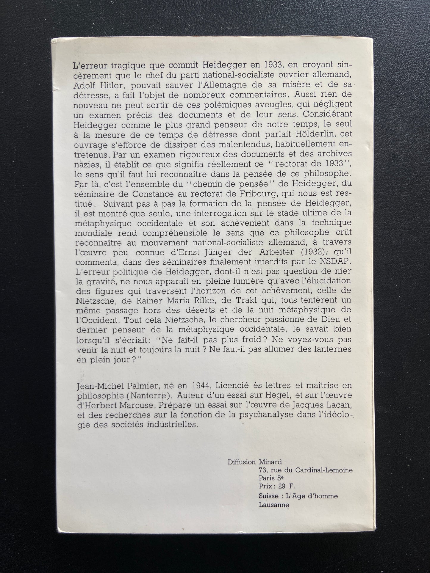 LES ÉCRITS POLITIQUES DE HEIDEGGER